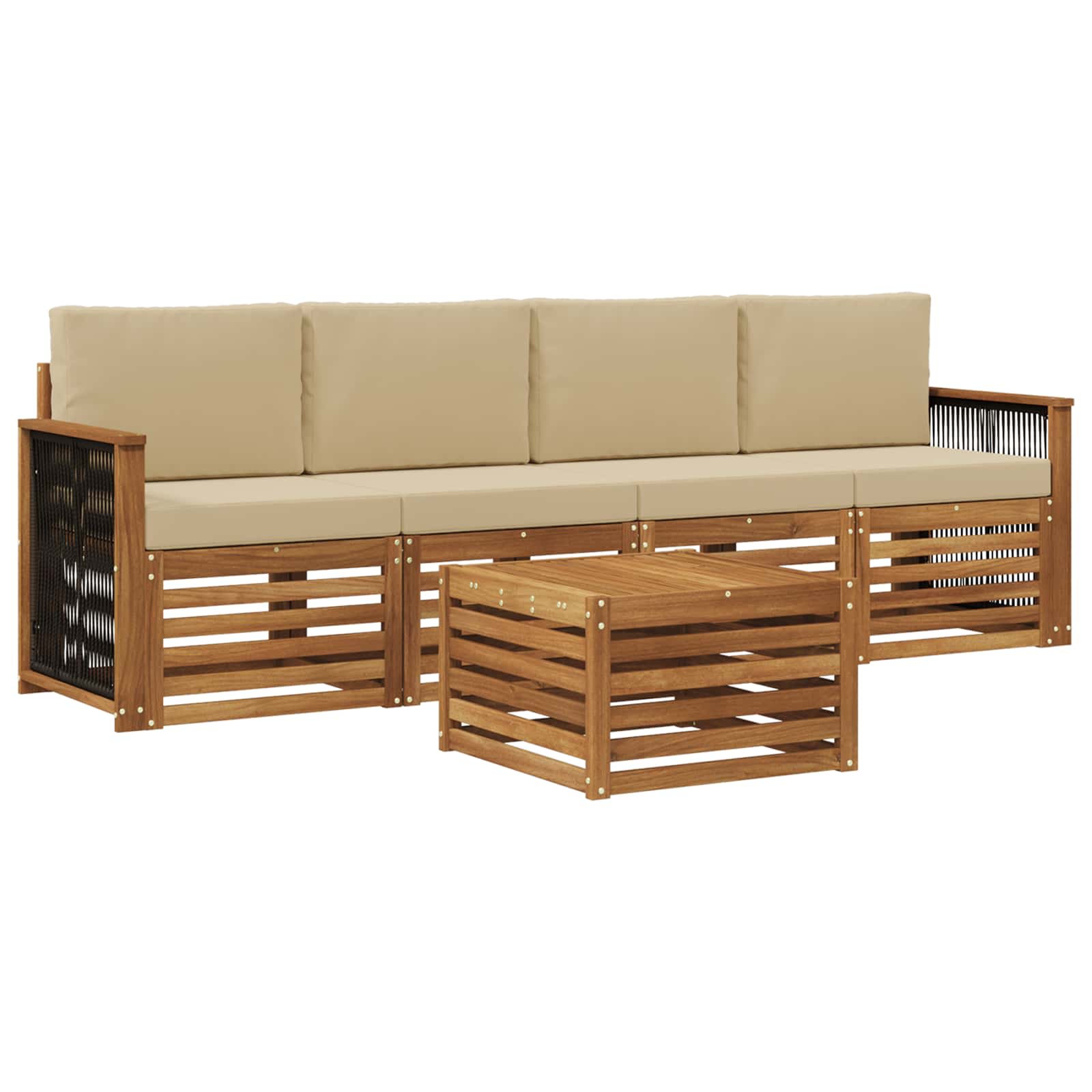 Ensemble de canapés d'extérieur 5 pcs Naturel et Beige - XIOS