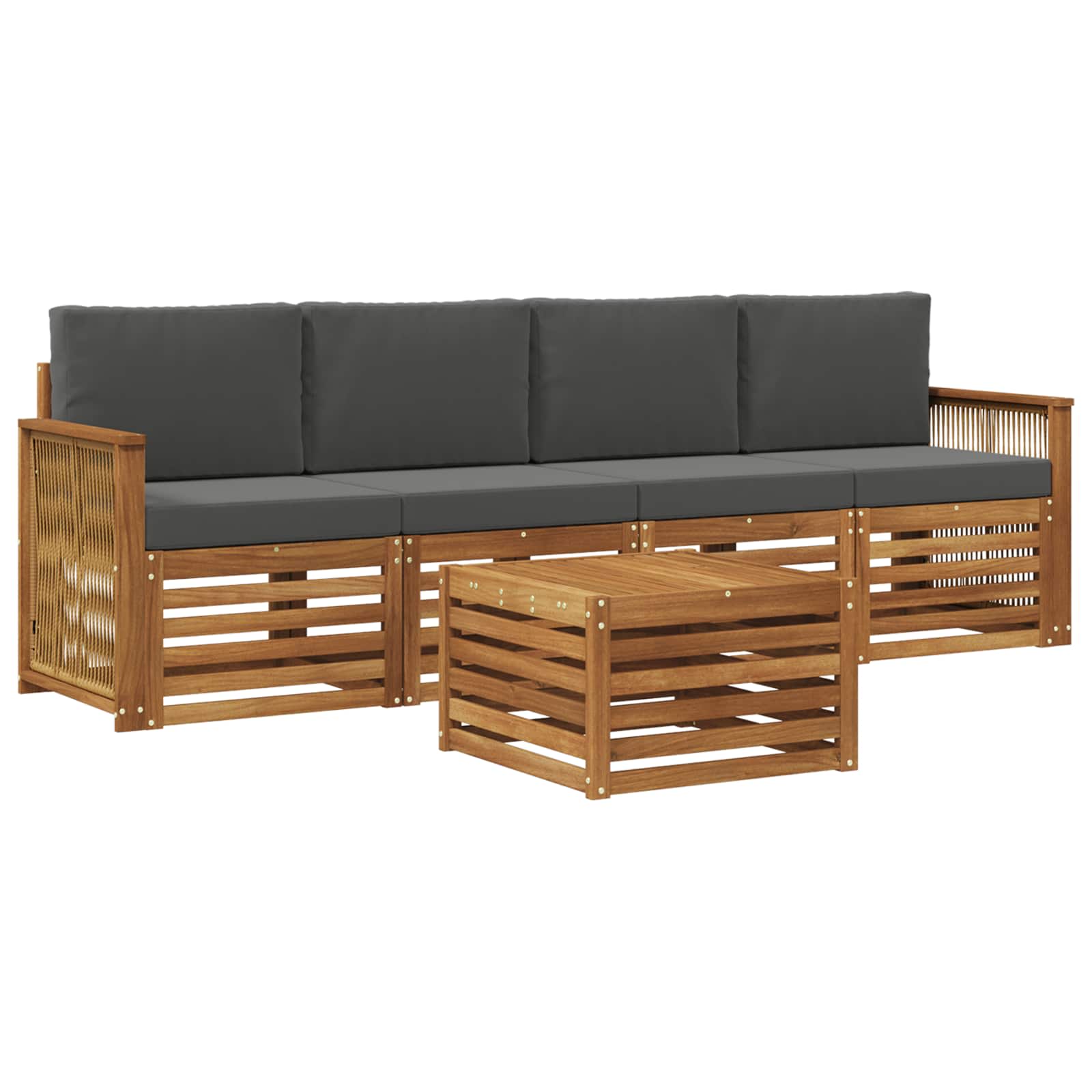 Ensemble de canapés d'extérieur 5 pcs Naturel et Anthracite - XIOS