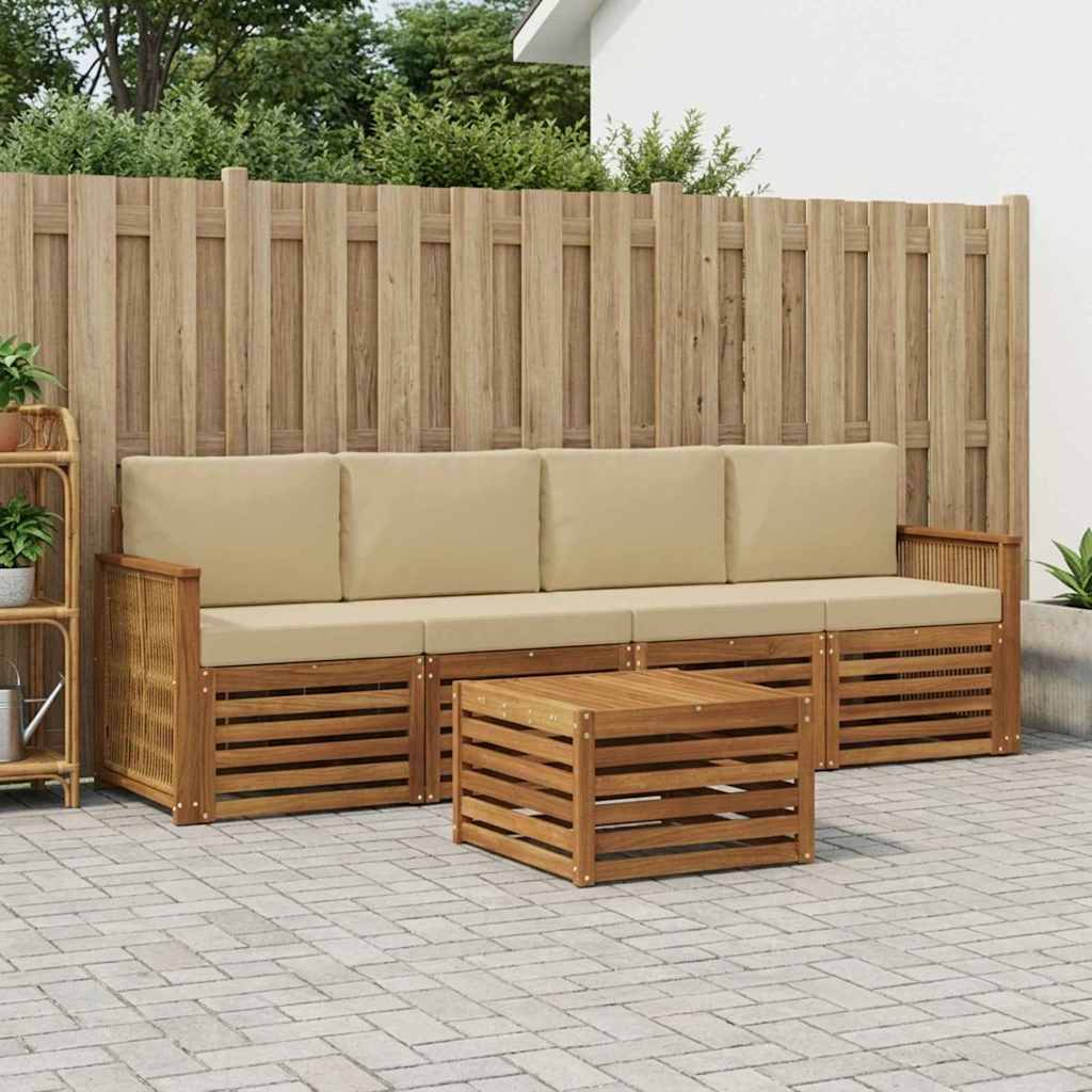 Ensemble de canapés d'extérieur 5 pcs Naturel et Beige - XIOS
