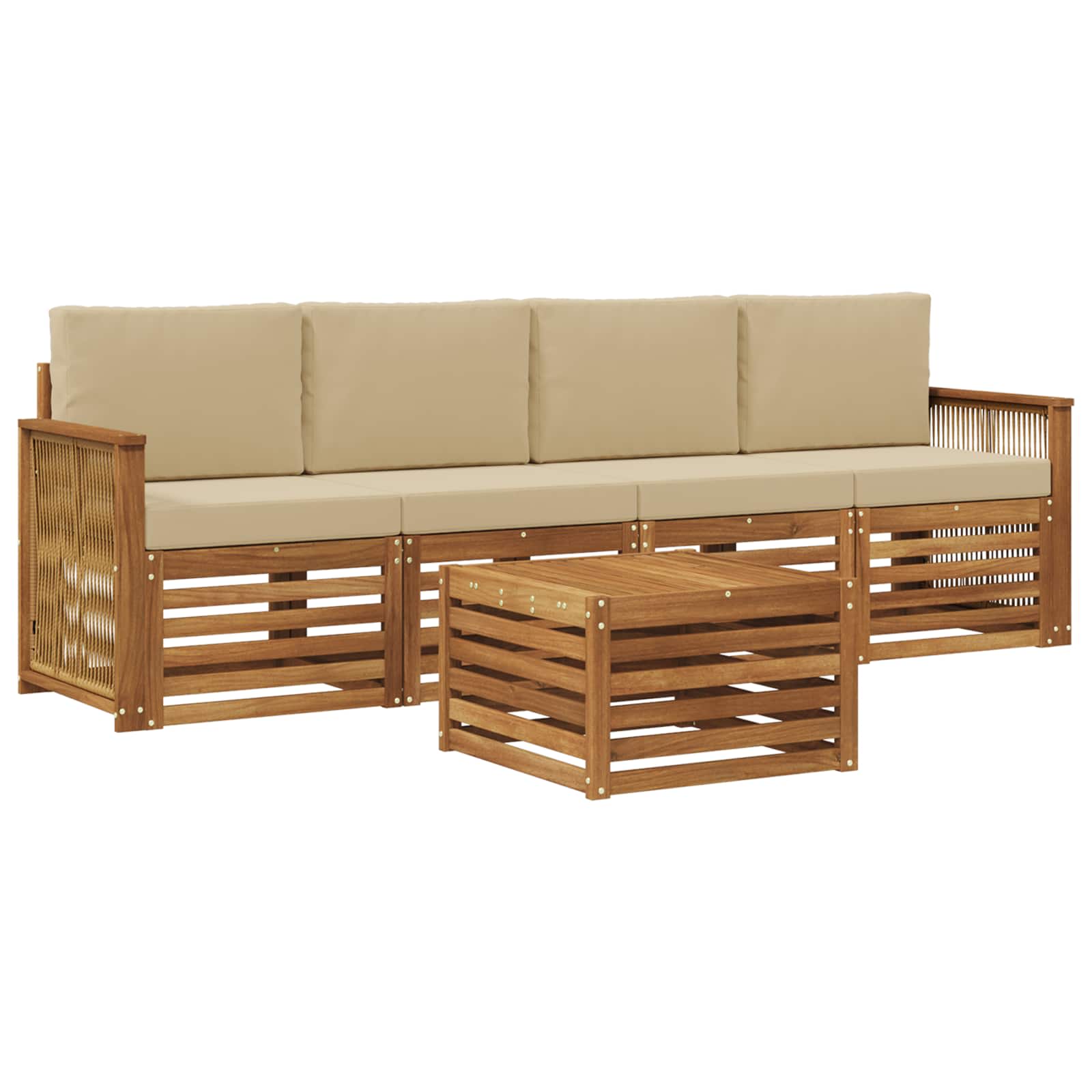 Ensemble de canapés d'extérieur 5 pcs Naturel et Beige - XIOS