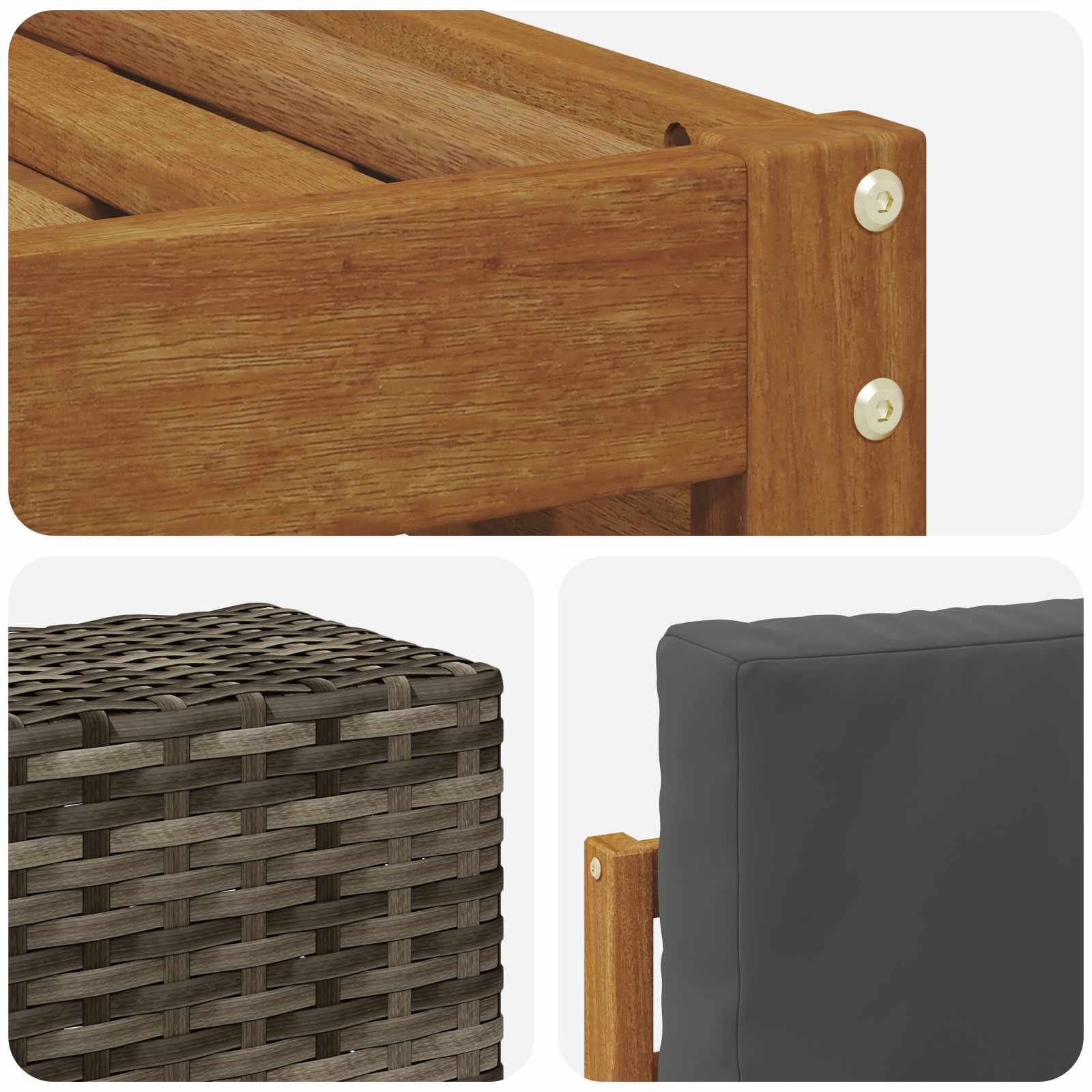 Ensemble de canapés d'extérieur 5 pcs Naturel et Anthracite - XIOS
