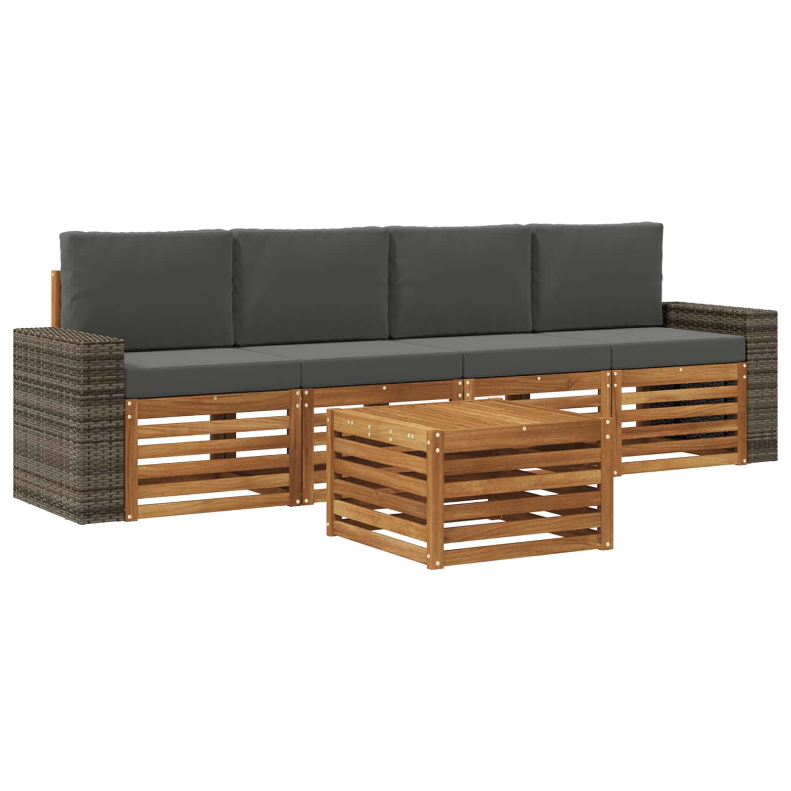 Ensemble de canapés d'extérieur 5 pcs Naturel et Anthracite - XIOS