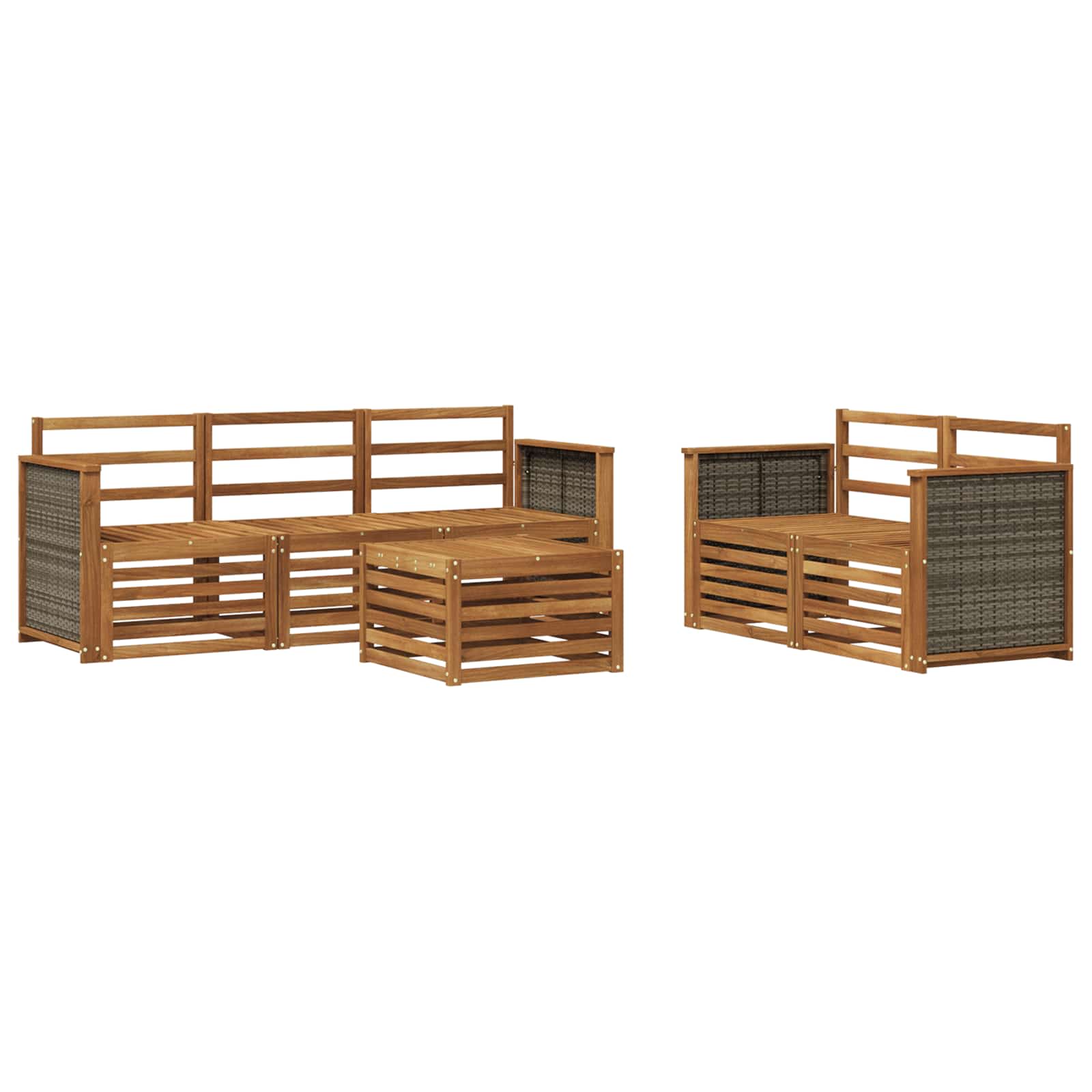 Ensembles de canapés 6 pcs Bois d'Acacia Massif - XIOS