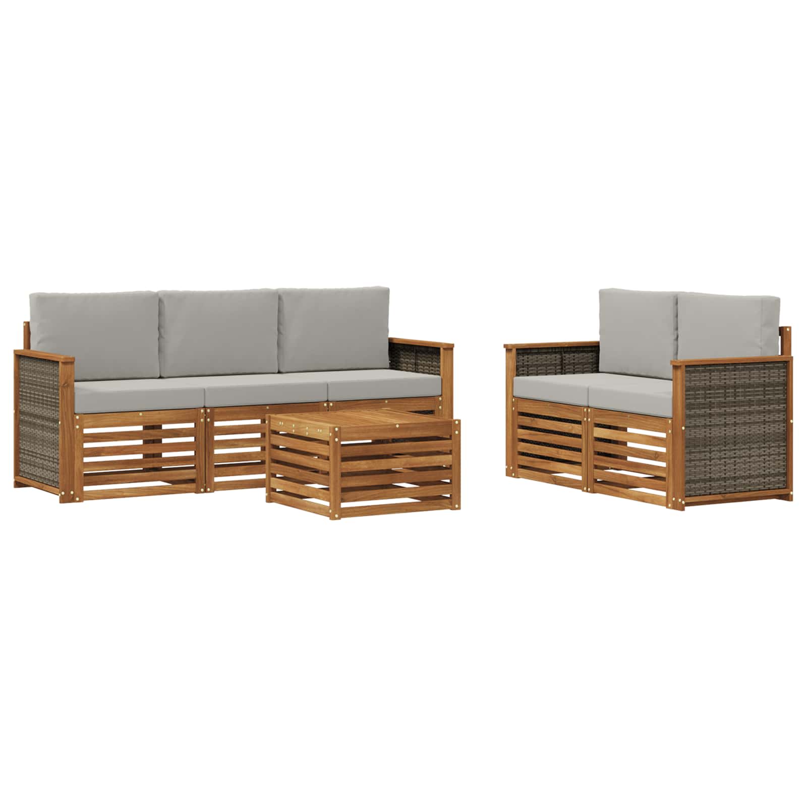 Ensembles de canapés avec coussin 6 pcs Bois d'Acacia Massif - XIOS