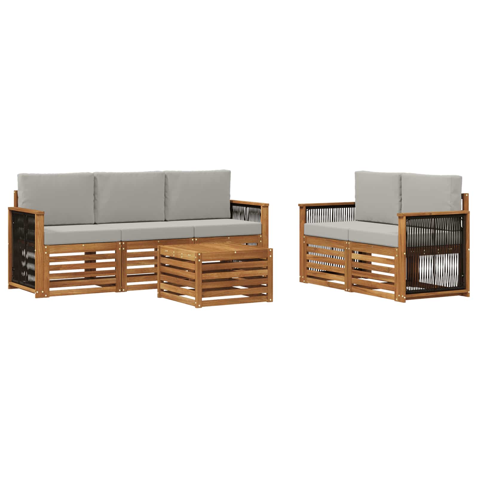 Ensembles de canapés avec coussin 6 pcs Bois d'Acacia Massif - XIOS