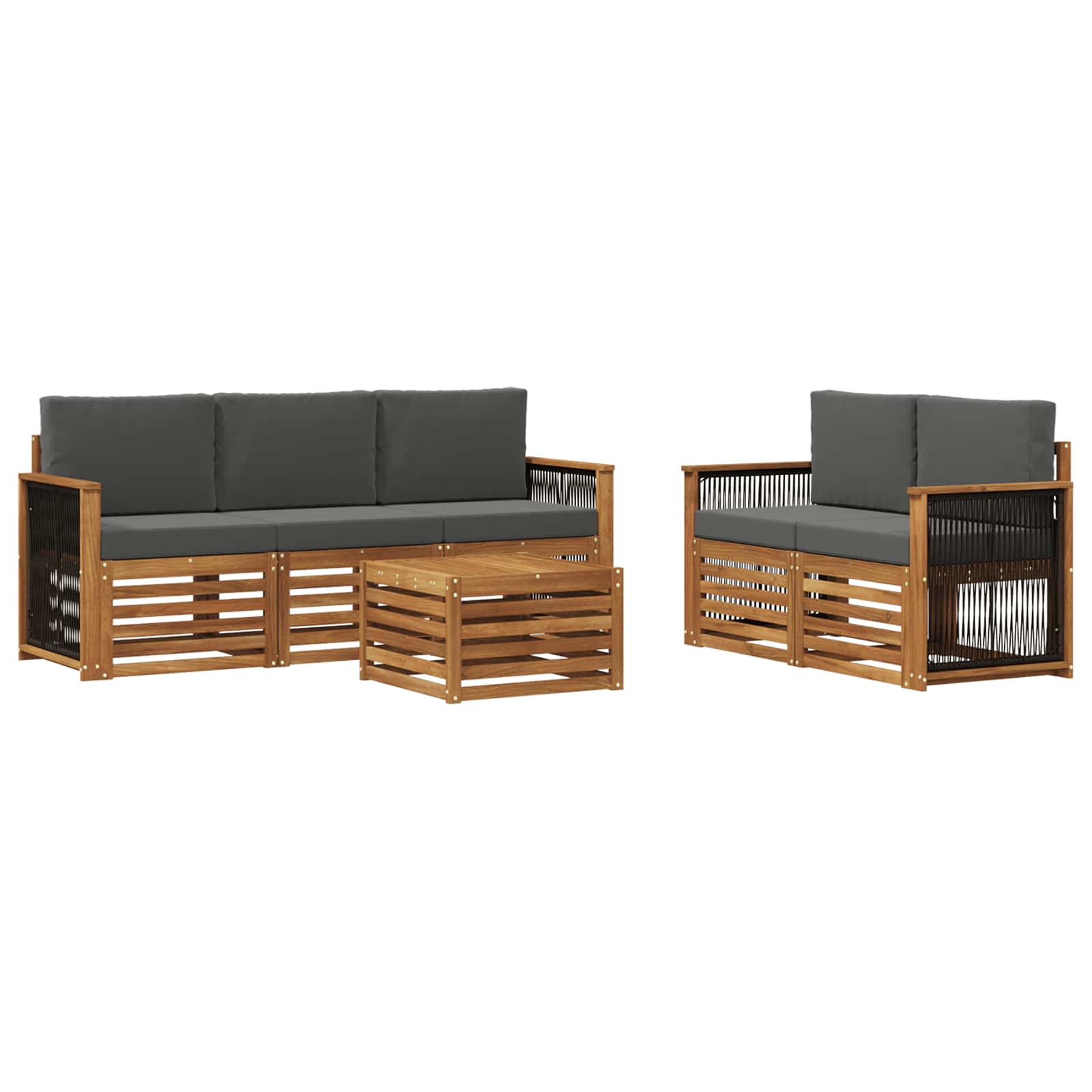 Ensembles de canapés avec coussin 6 pcs Bois d'Acacia Massif - XIOS