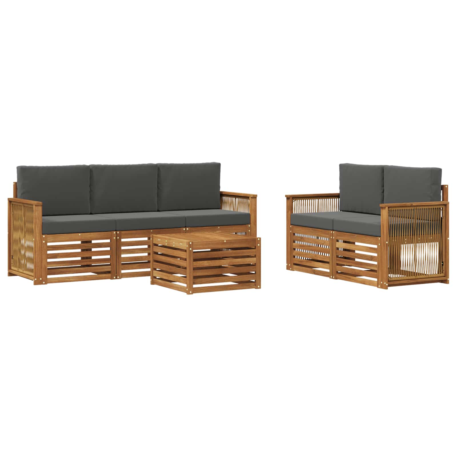 Ensembles de canapés avec coussin 6 pcs Bois d'Acacia Massif - XIOS