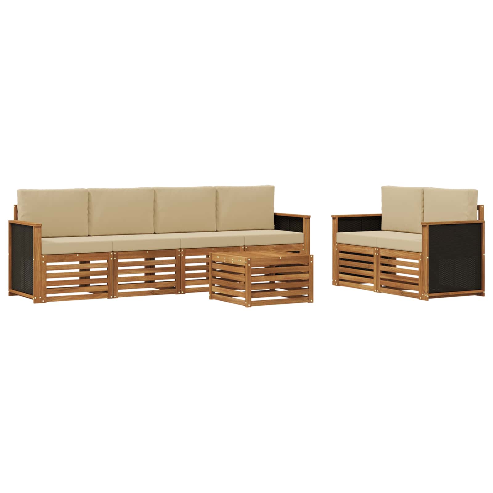 Ensemble de canapés d'extérieur 7 pcs Naturel et Beige - XIOS