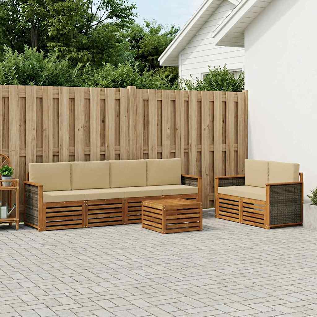 Ensemble de canapés d'extérieur 7 pcs Naturel et Beige - XIOS