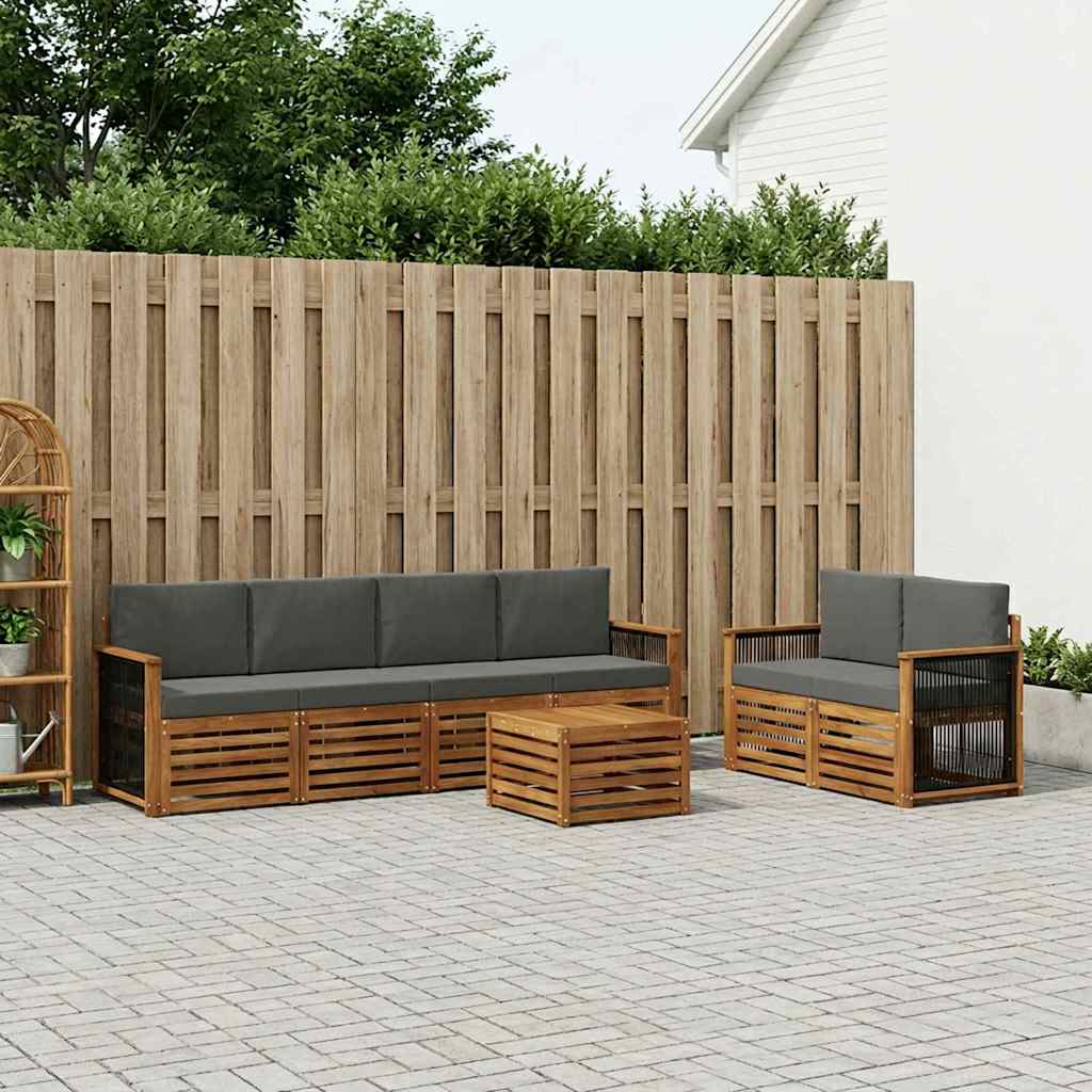 Ensemble de canapés d'extérieur 7 pcs Naturel et Anthracite - XIOS