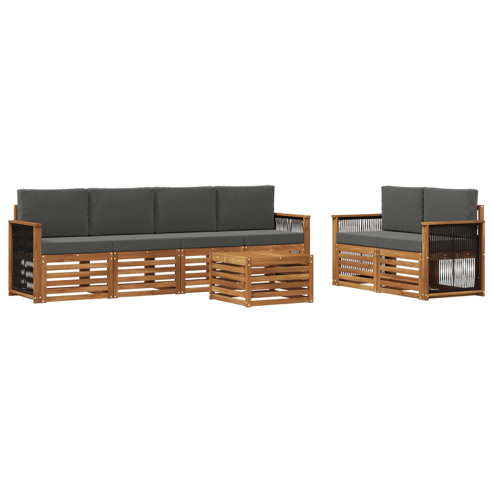Ensemble de canapés d'extérieur 7 pcs Naturel et Anthracite - XIOS