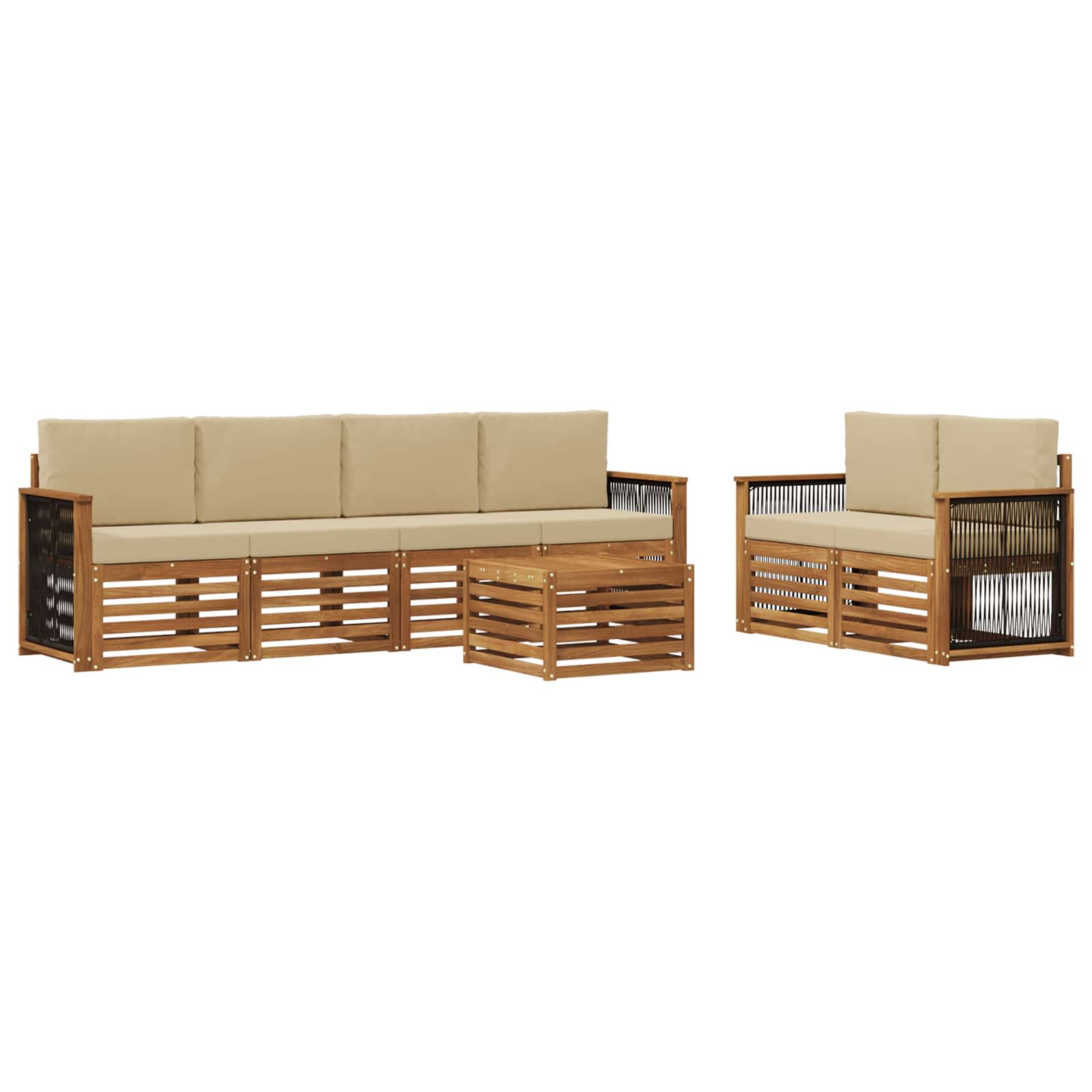Ensemble de canapés d'extérieur 7 pcs Naturel et Beige - XIOS