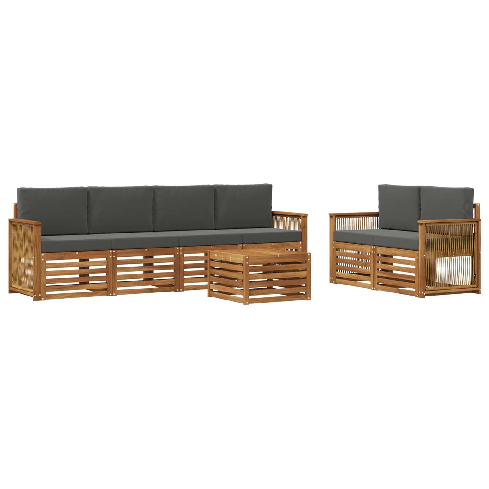 Ensemble de canapés d'extérieur 7 pcs Naturel et Anthracite - XIOS