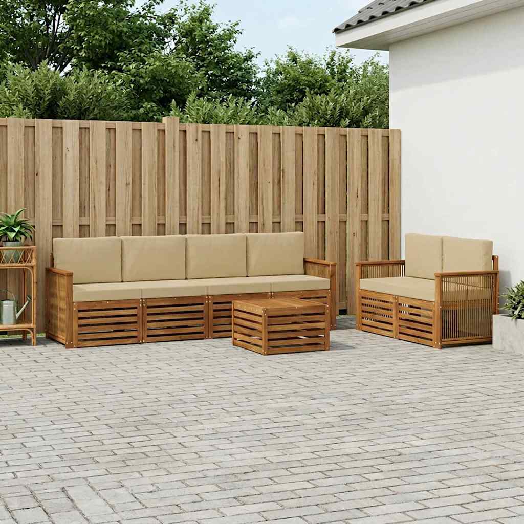 Ensemble de canapés d'extérieur 7 pcs Naturel et Beige - XIOS