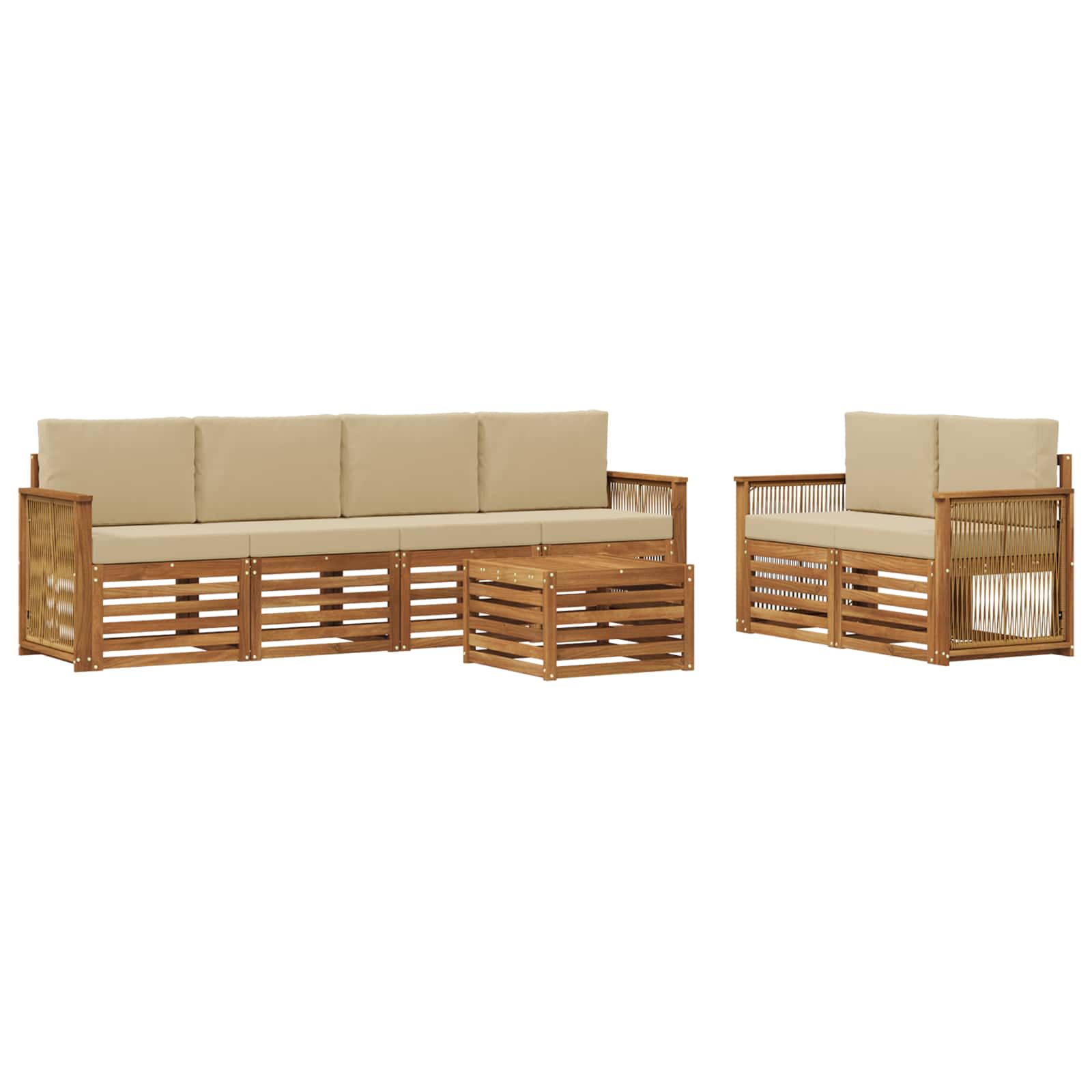 Ensemble de canapés d'extérieur 7 pcs Naturel et Beige - XIOS
