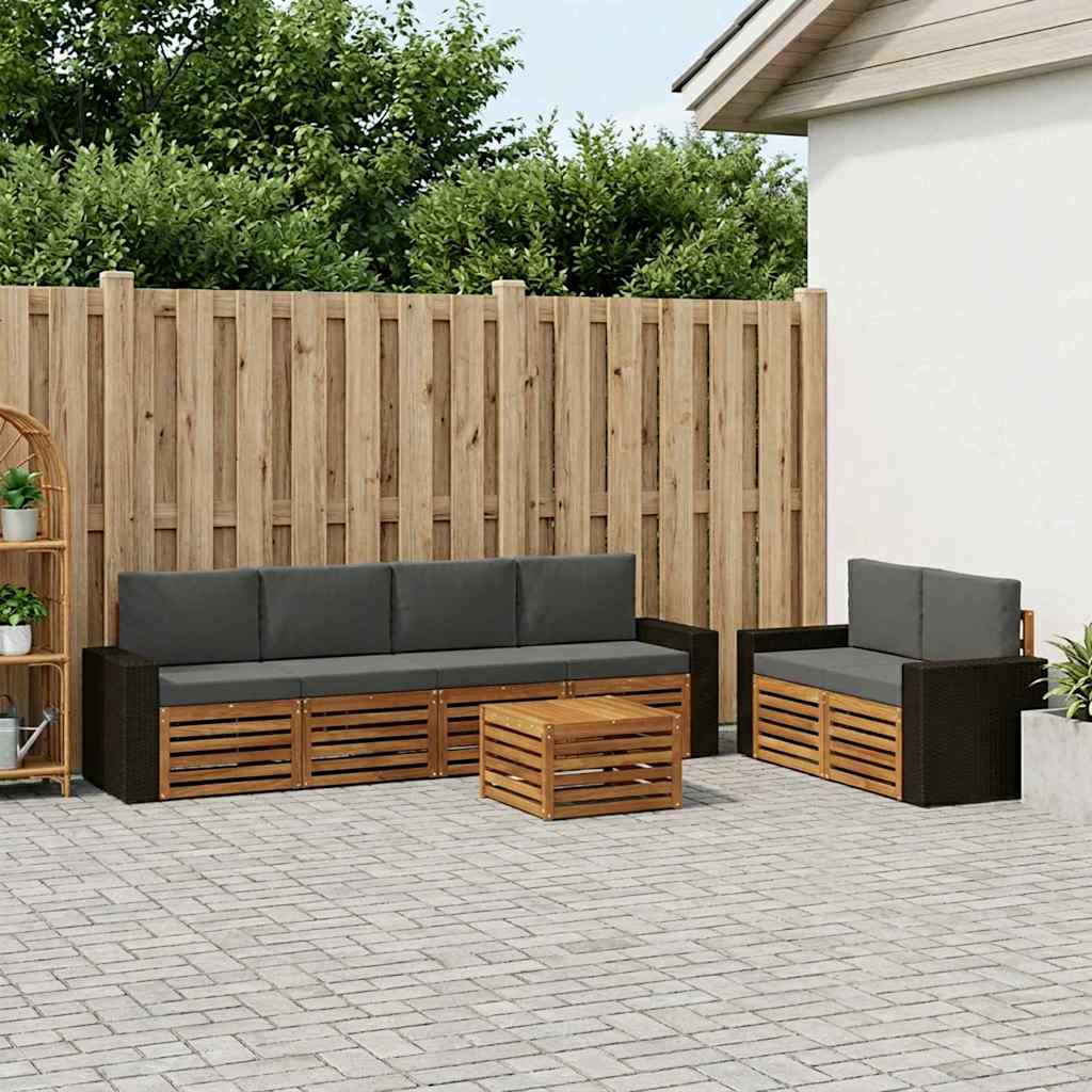 Ensemble de canapés d'extérieur 7 pcs Naturel et Anthracite - XIOS