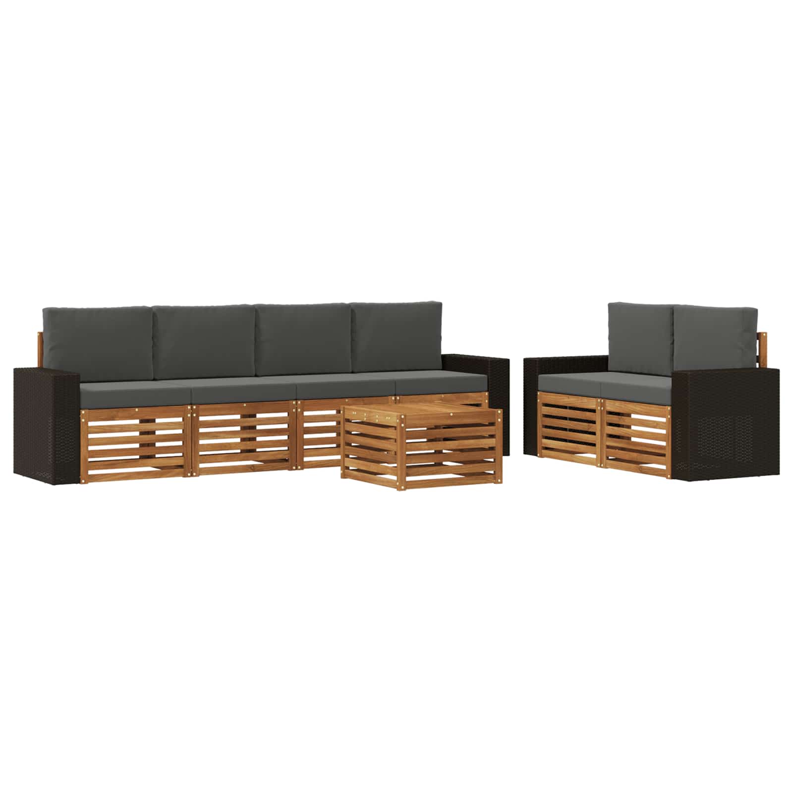 Ensemble de canapés d'extérieur 7 pcs Naturel et Anthracite - XIOS