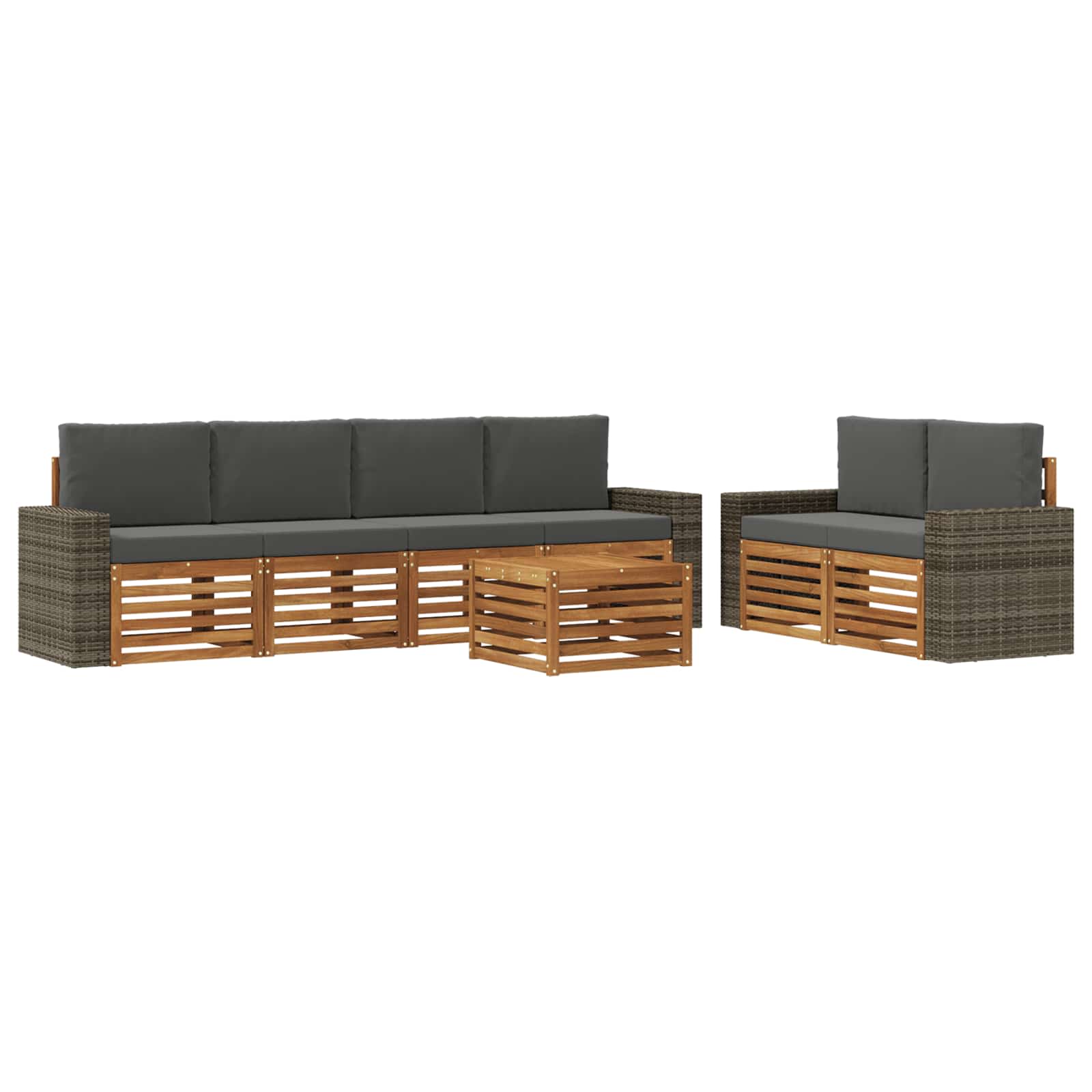 Ensemble de canapés d'extérieur 7 pcs Naturel et Anthracite - XIOS