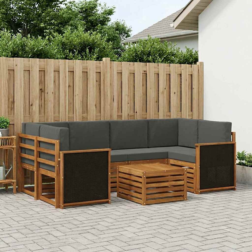 Ensemble de canapés d'extérieur 7 pcs Naturel et Anthracite - XIOS