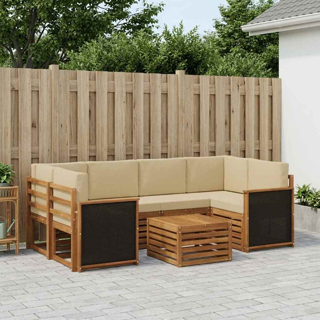 Ensemble de canapés d'extérieur 7 pcs Naturel et Beige - XIOS