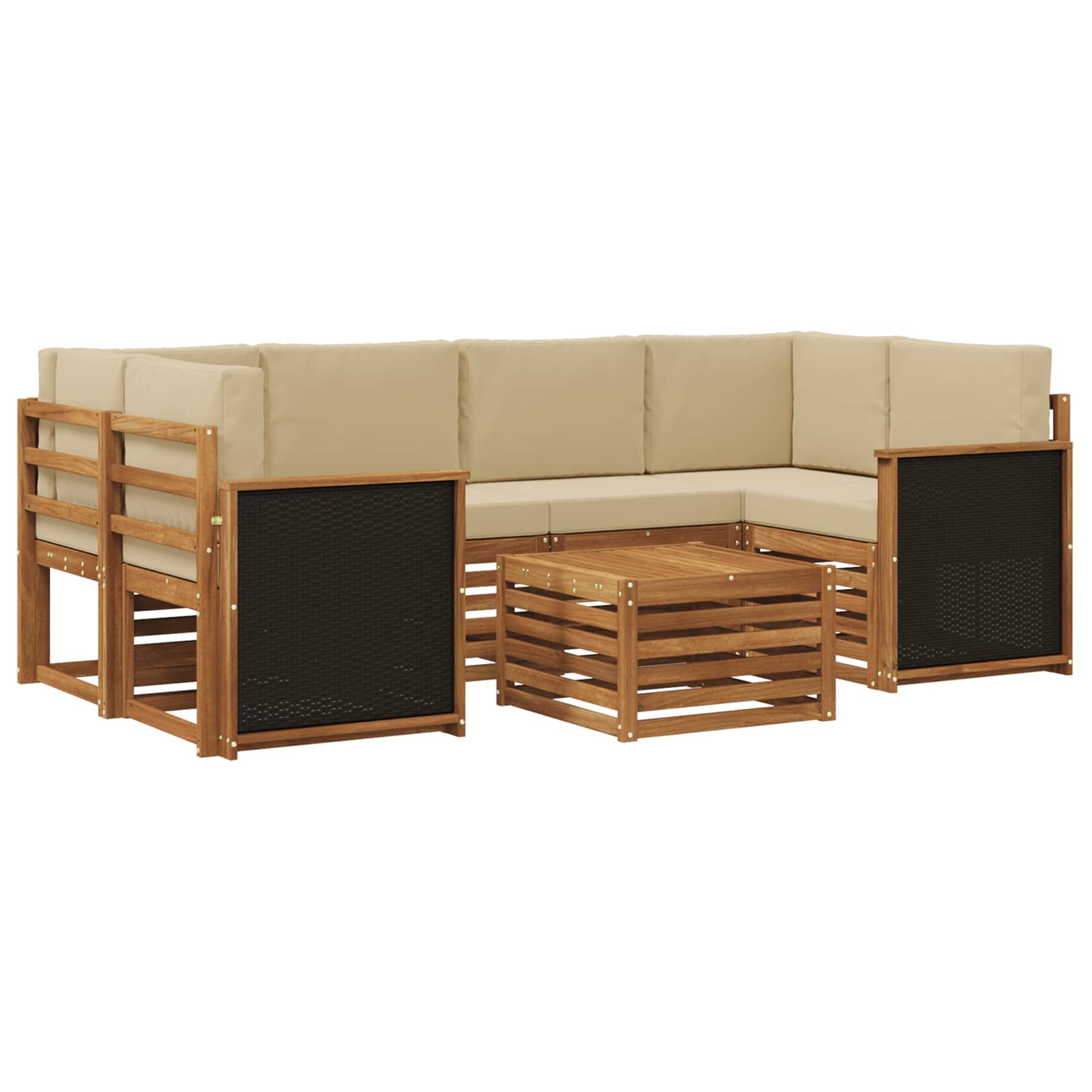 Ensemble de canapés d'extérieur 7 pcs Naturel et Beige - XIOS