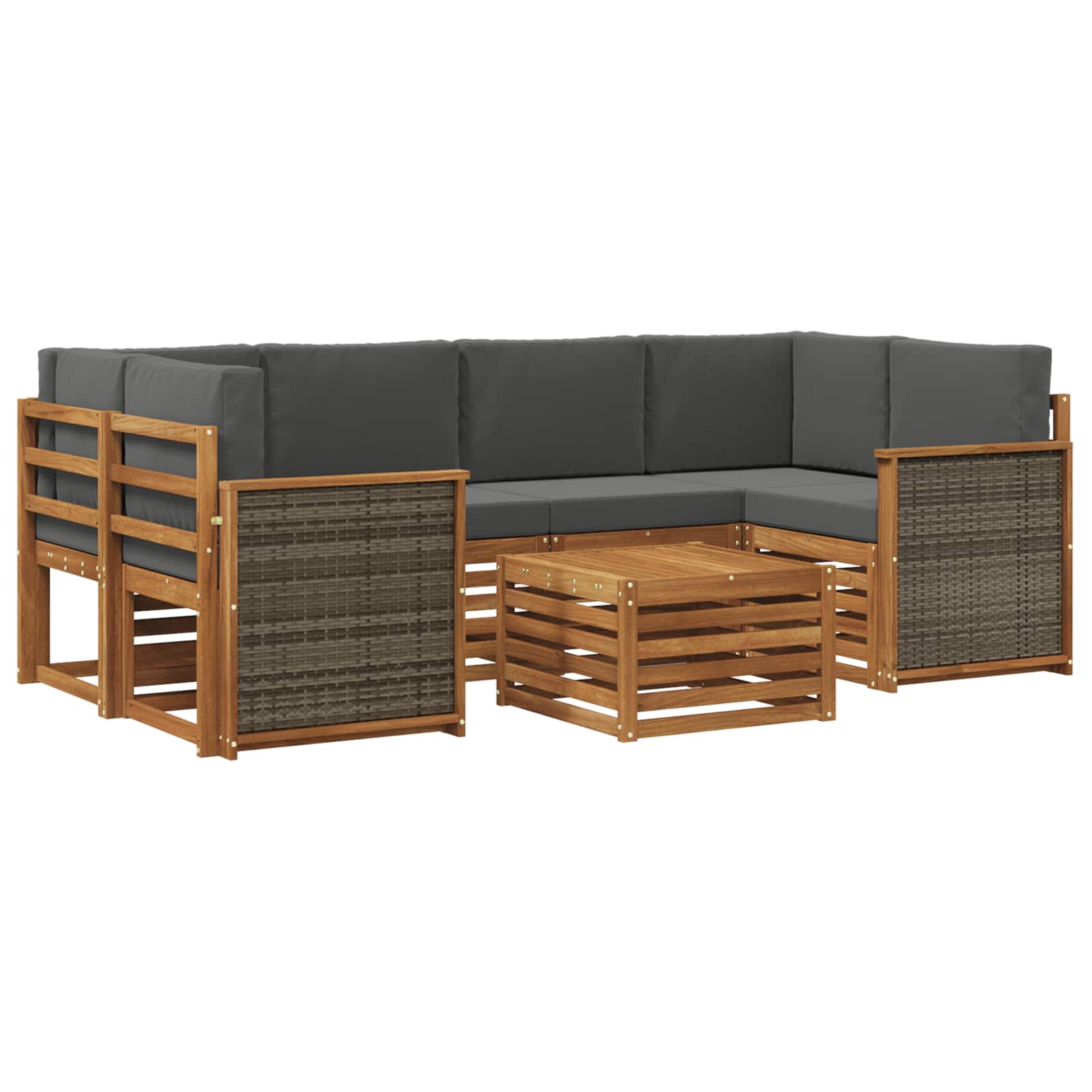 Ensemble de canapés d'extérieur 7 pcs Naturel et Anthracite - XIOS