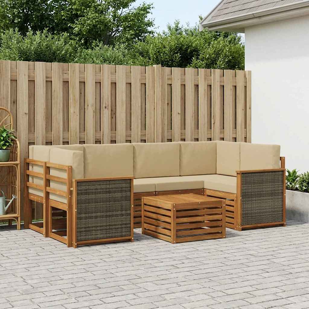 Ensemble de canapés d'extérieur 7 pcs Naturel et Beige - XIOS