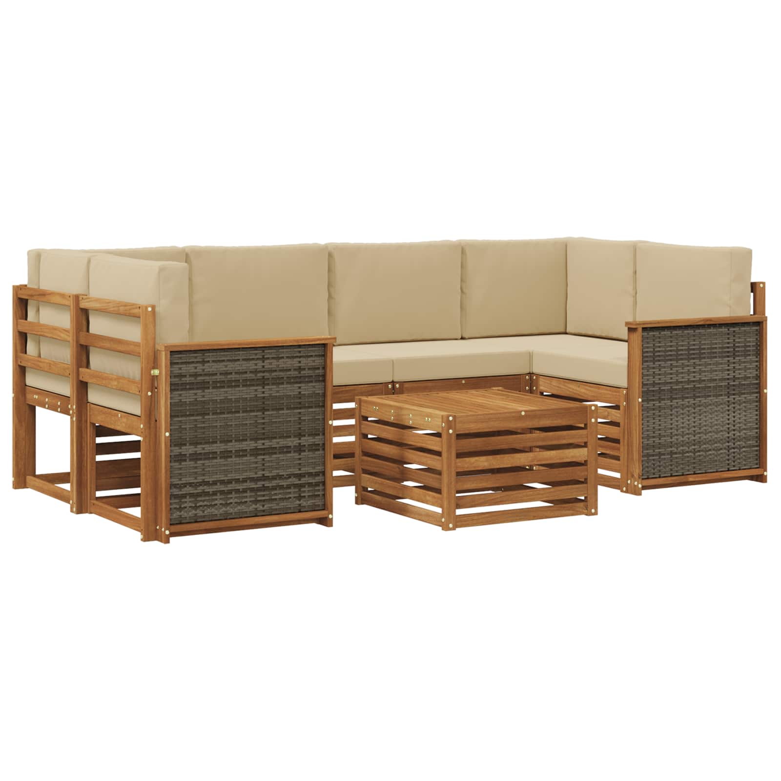 Ensemble de canapés d'extérieur 7 pcs Naturel et Beige - XIOS