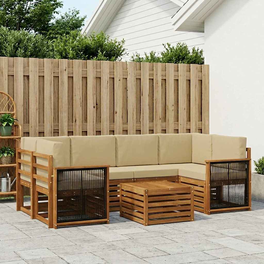 Ensemble de canapés d'extérieur 7 pcs Naturel et Beige - XIOS