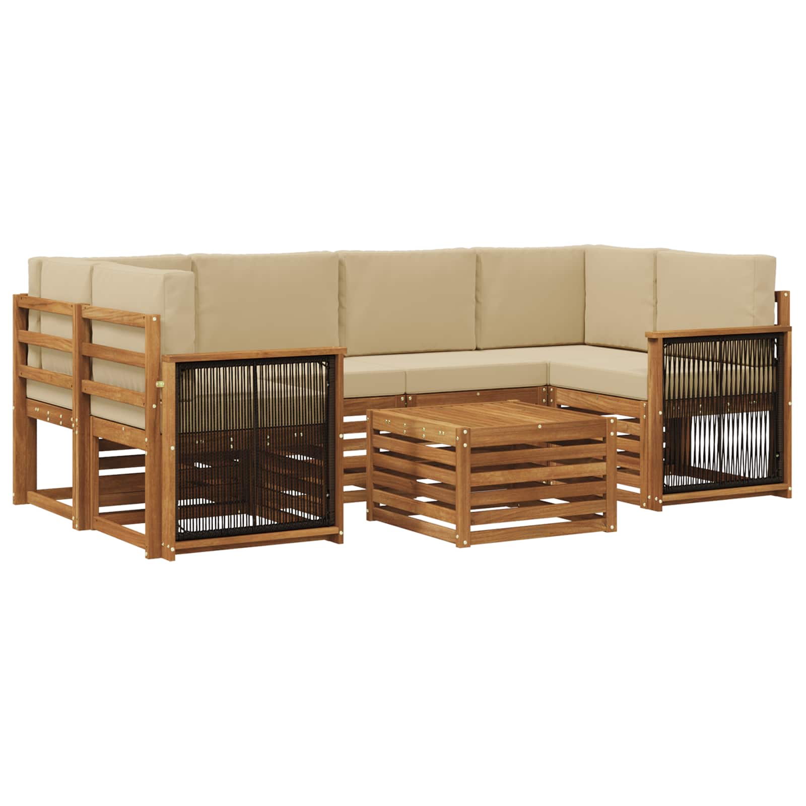 Ensemble de canapés d'extérieur 7 pcs Naturel et Beige - XIOS