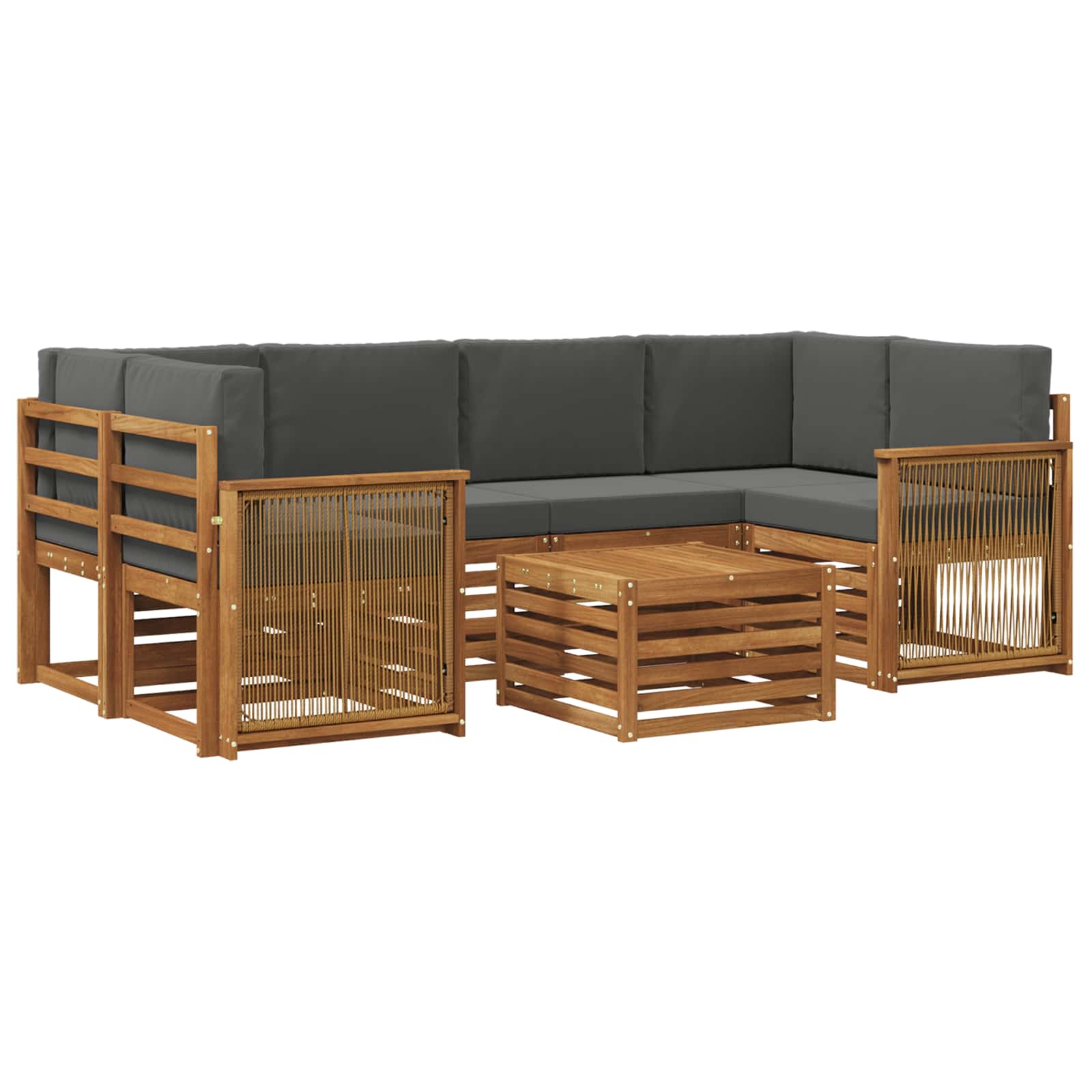 Ensemble de canapés d'extérieur 7 pcs Naturel et Anthracite - XIOS