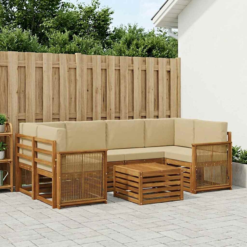 Ensemble de canapés d'extérieur 7 pcs Naturel et Beige - XIOS