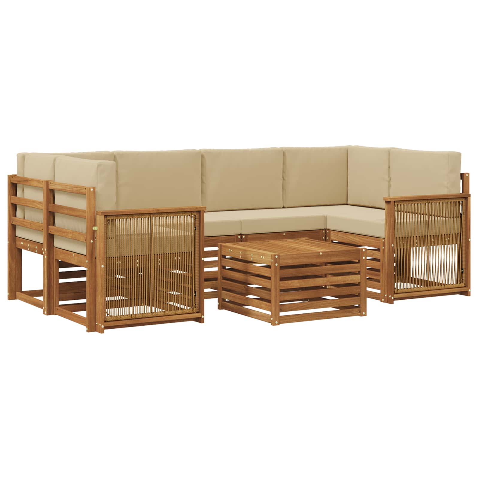 Ensemble de canapés d'extérieur 7 pcs Naturel et Beige - XIOS