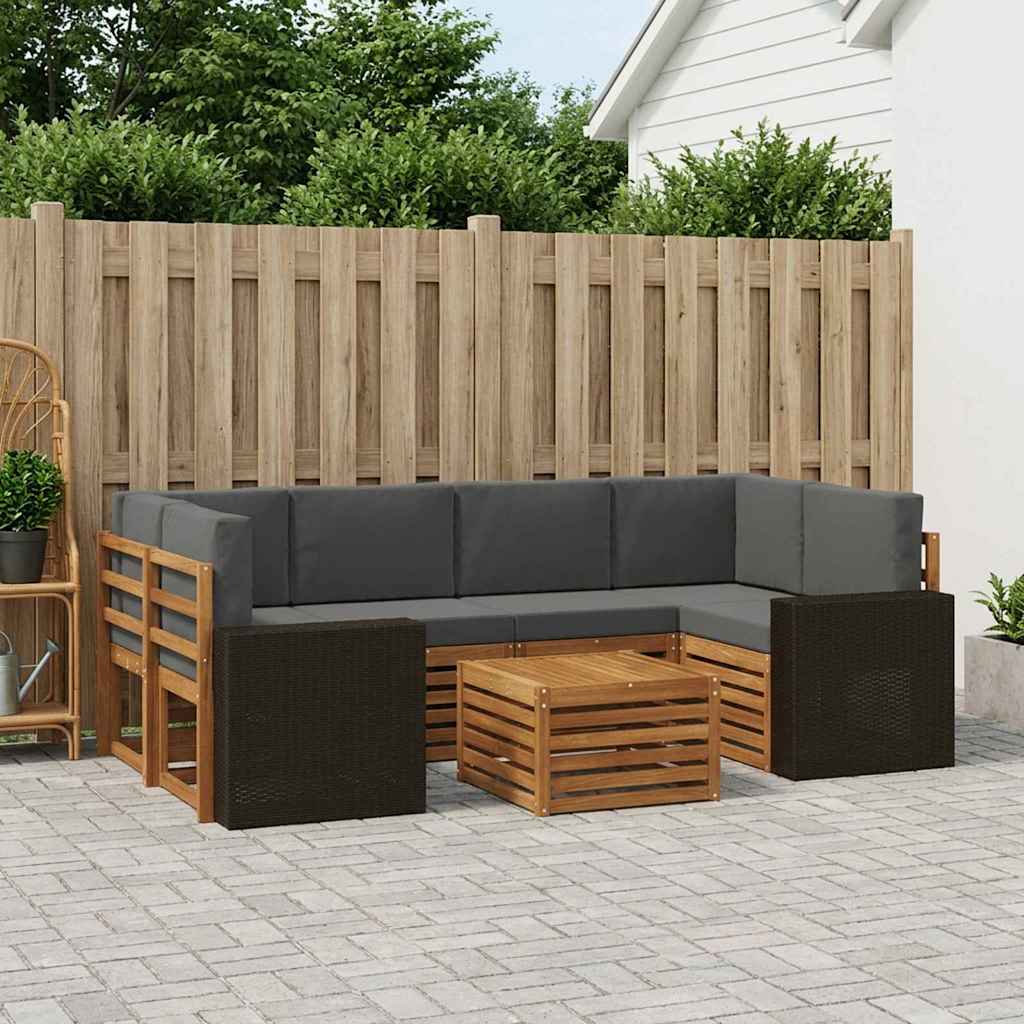Ensemble de canapés d'extérieur 7 pcs Naturel et Anthracite - XIOS
