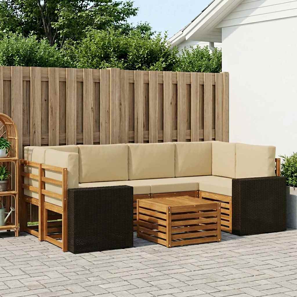 Ensemble de canapés d'extérieur 7 pcs Naturel et Beige - XIOS