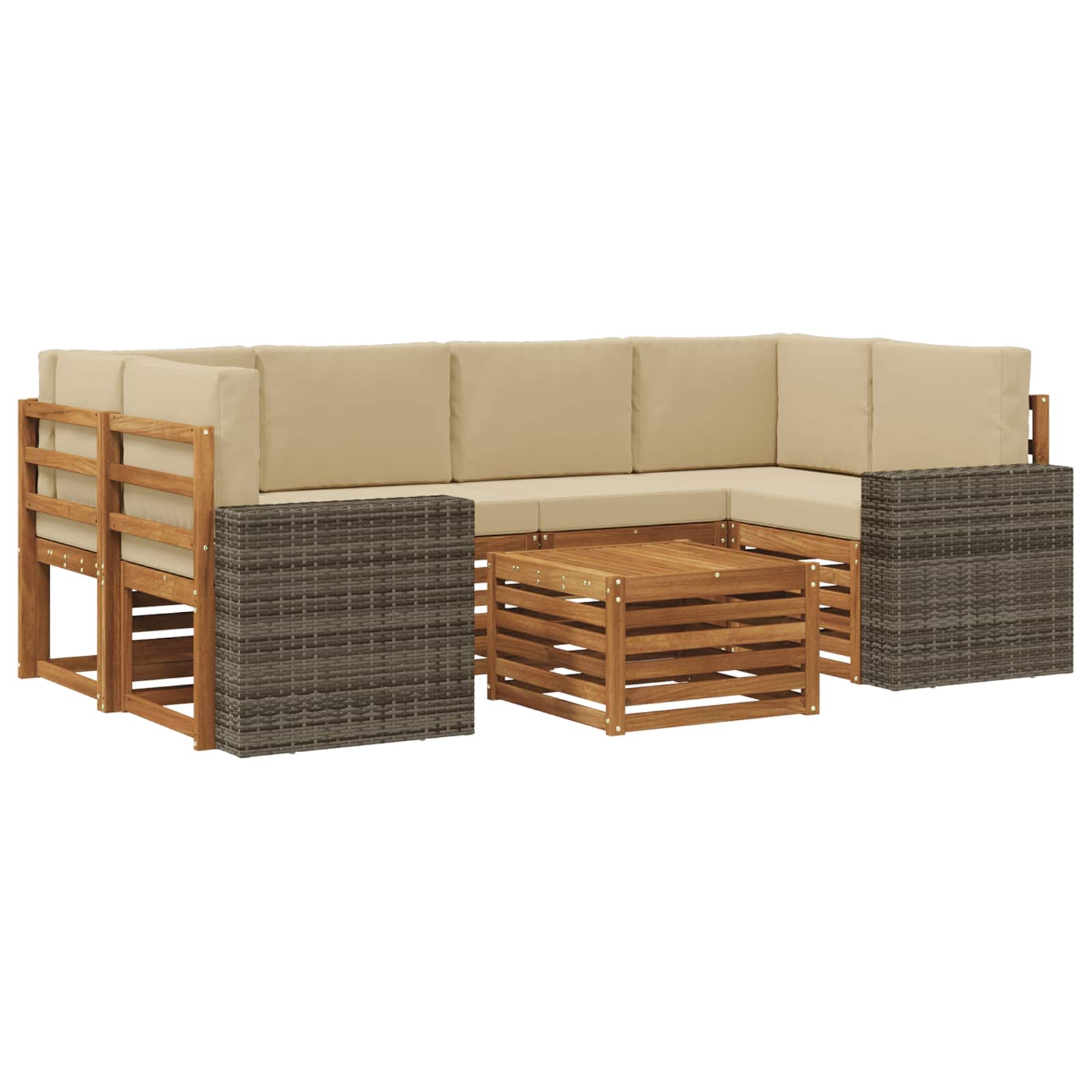 Ensemble de canapés d'extérieur 7 pcs Naturel et Beige - XIOS
