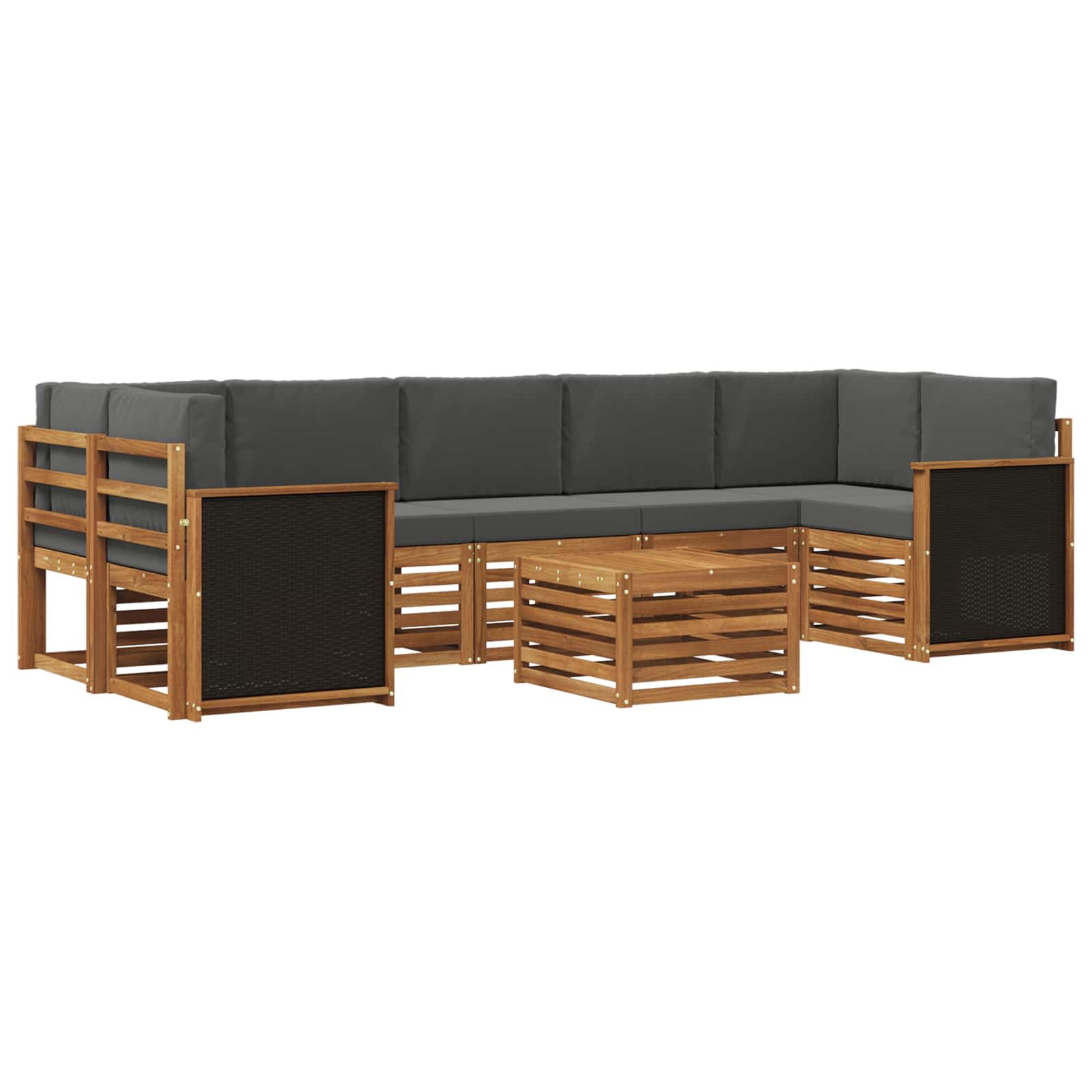 Ensemble de canapés d'extérieur 8 pcs Naturel et Anthracite - XIOS