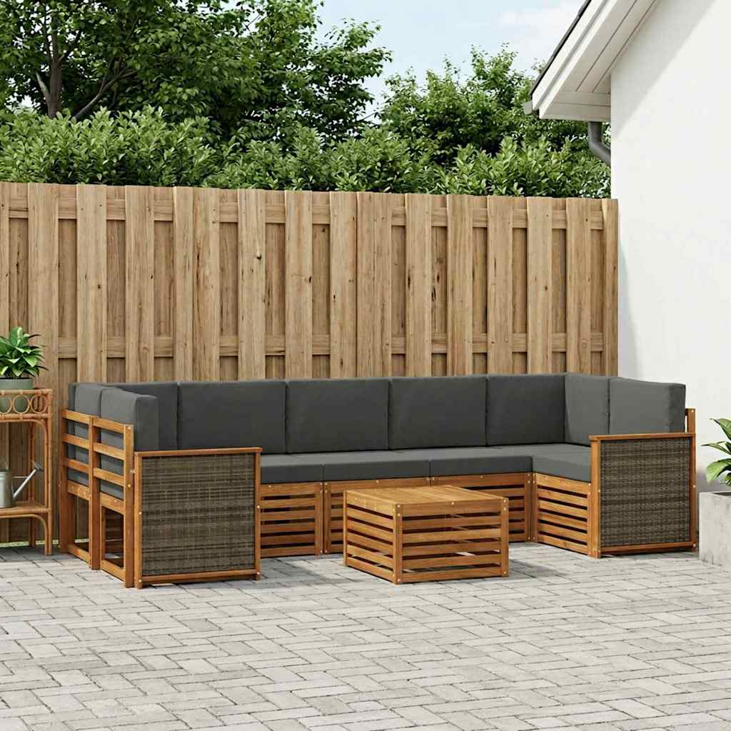 Ensemble de canapés d'extérieur 8 pcs Naturel et Anthracite - XIOS