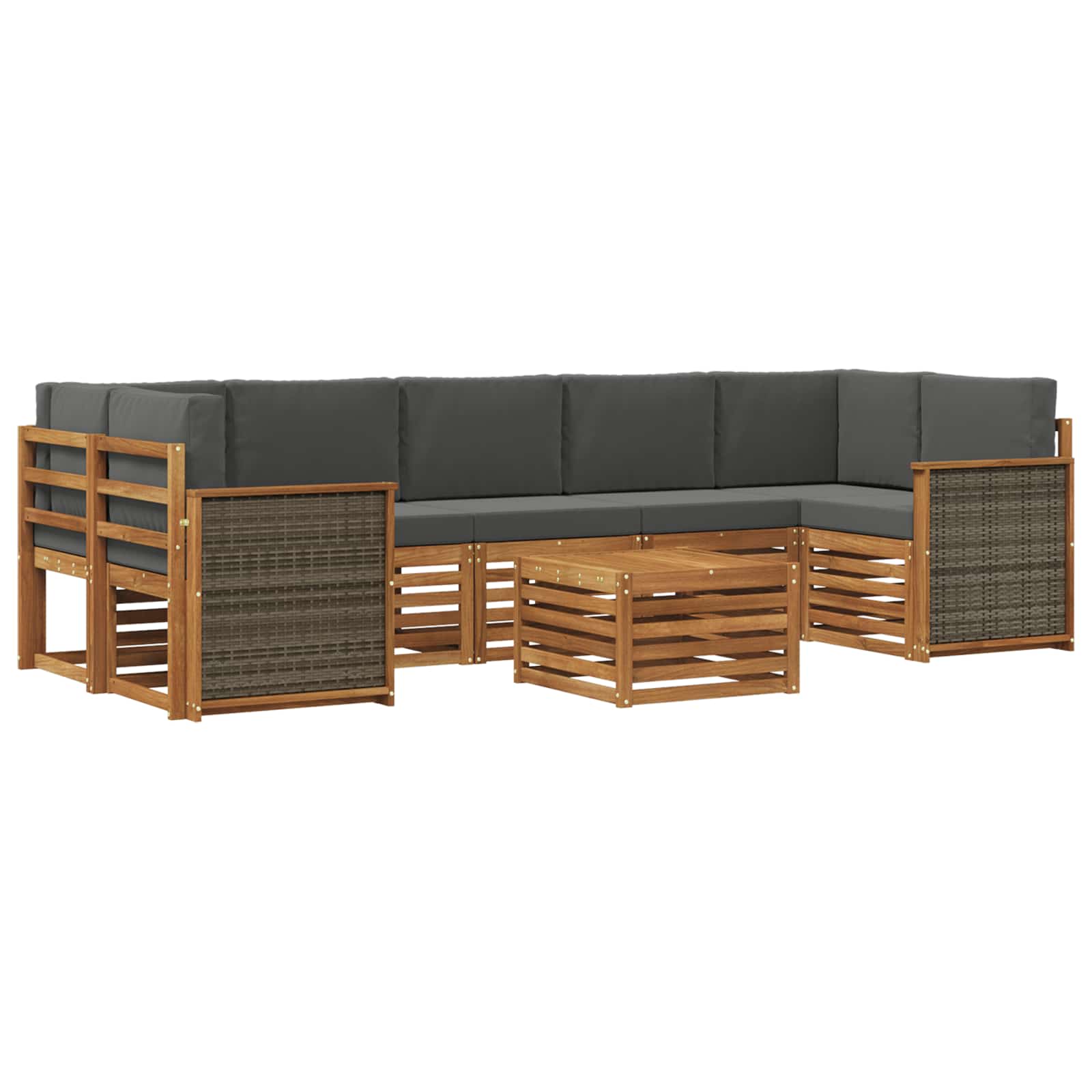 Ensemble de canapés d'extérieur 8 pcs Naturel et Anthracite - XIOS