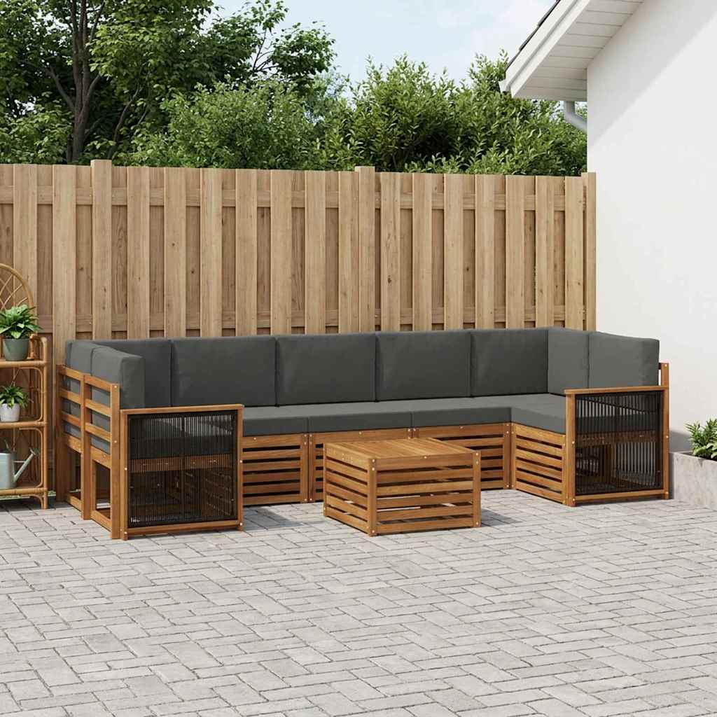 Ensemble de canapés d'extérieur 8 pcs Naturel et Anthracite - XIOS