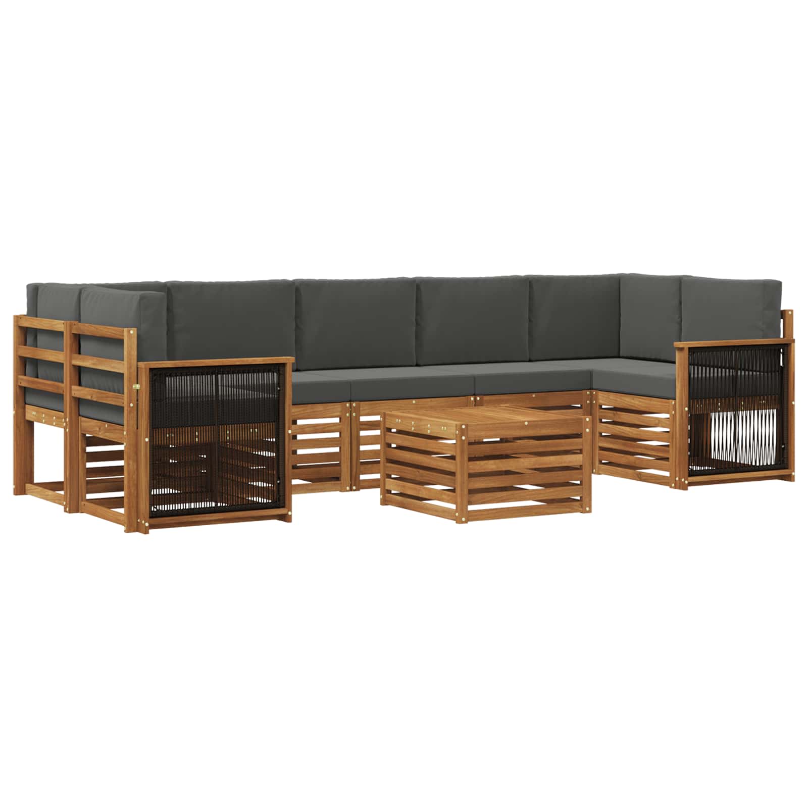 Ensemble de canapés d'extérieur 8 pcs Naturel et Anthracite - XIOS
