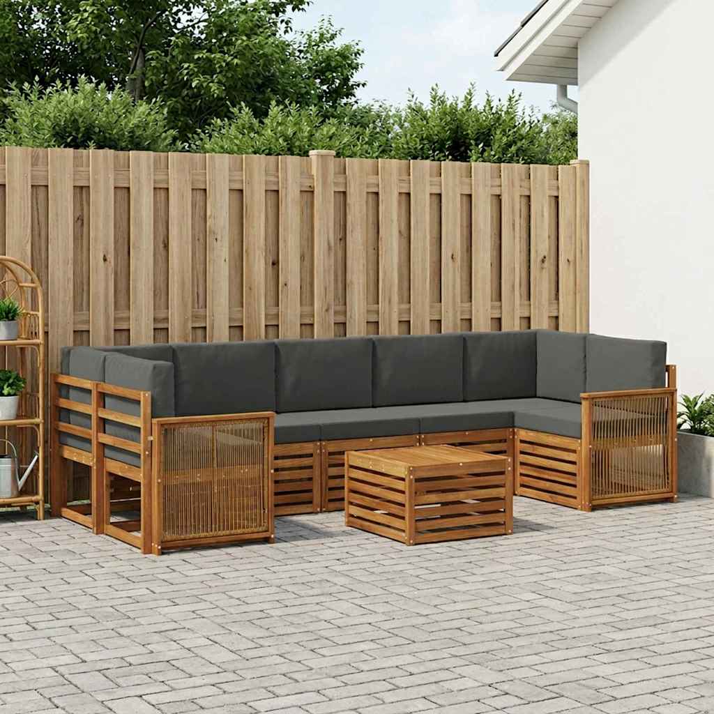 Ensemble de canapés d'extérieur 8 pcs Naturel et Anthracite - XIOS