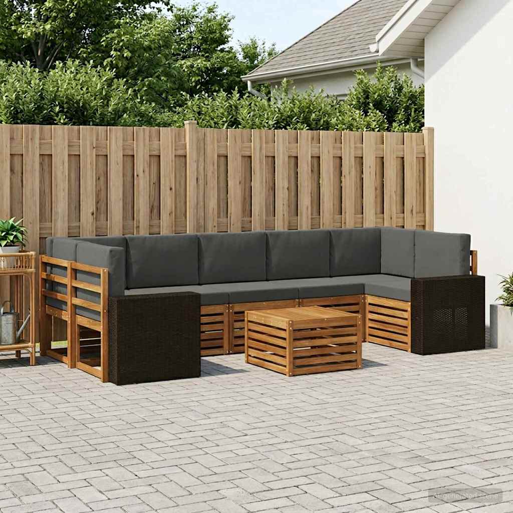 Ensemble de canapés d'extérieur 8 pcs Naturel et Anthracite - XIOS