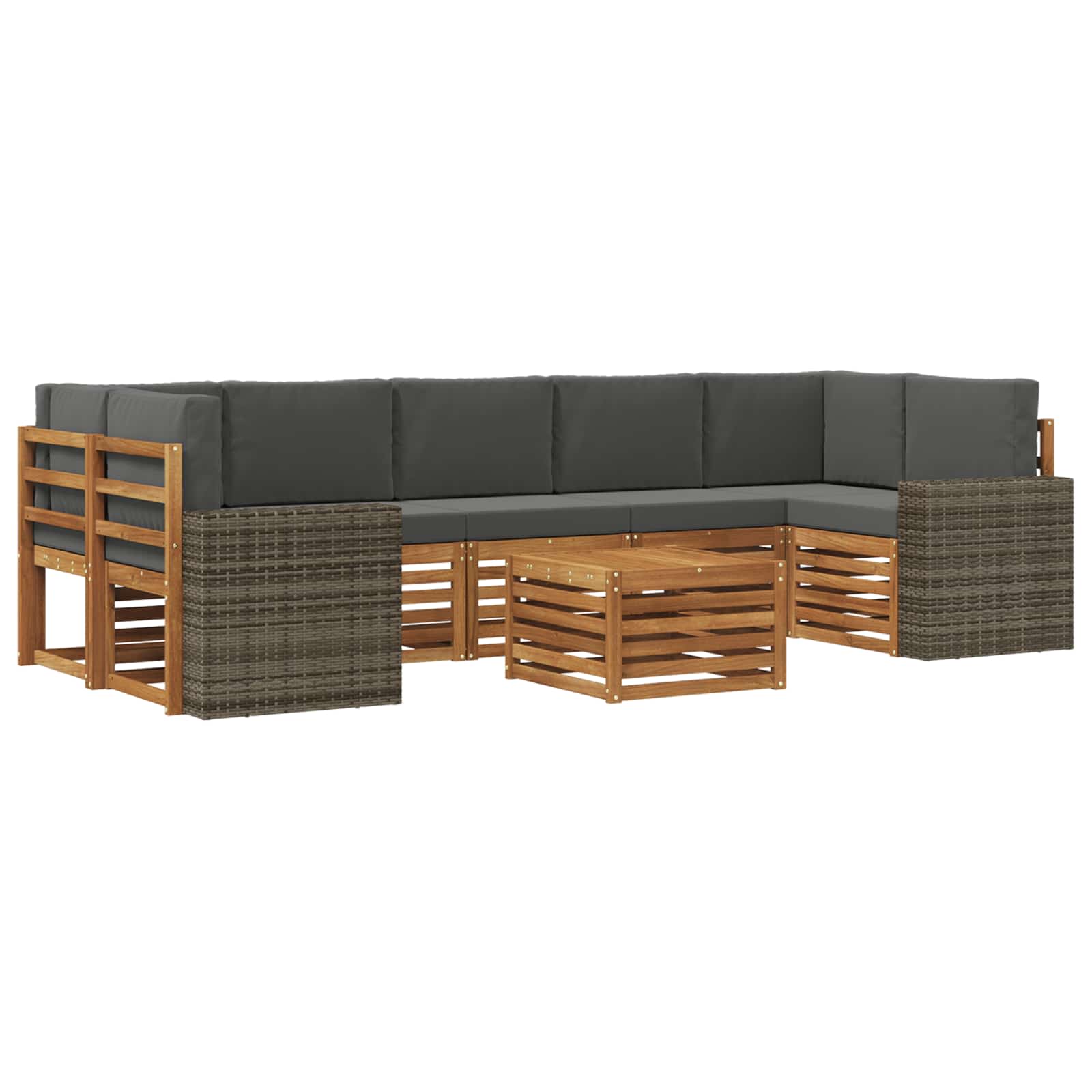 Ensemble de canapés d'extérieur 8 pcs Naturel et Anthracite - XIOS