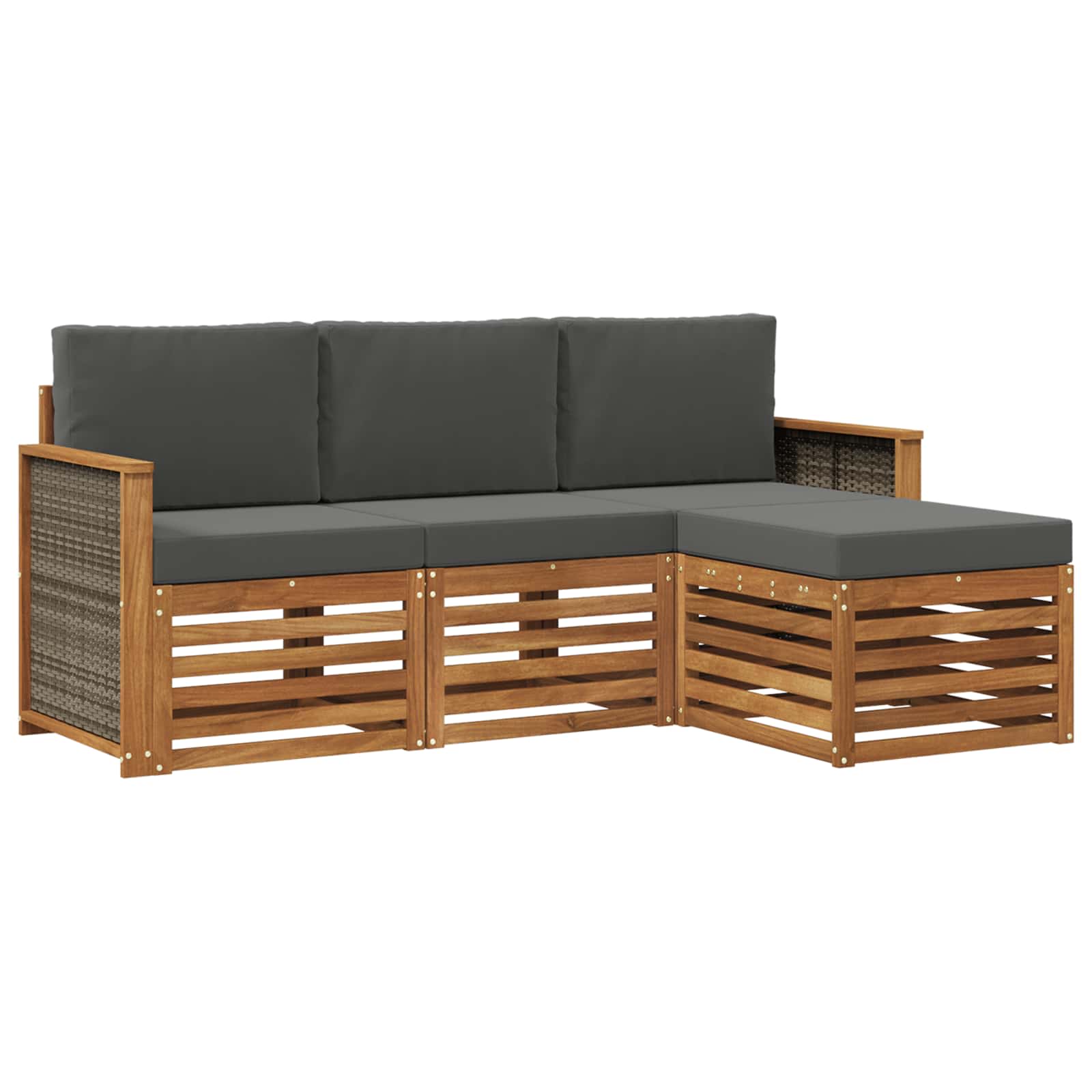 Ensemble de canapés d'extérieur 4 pcs Naturel et Anthracite - XIOS