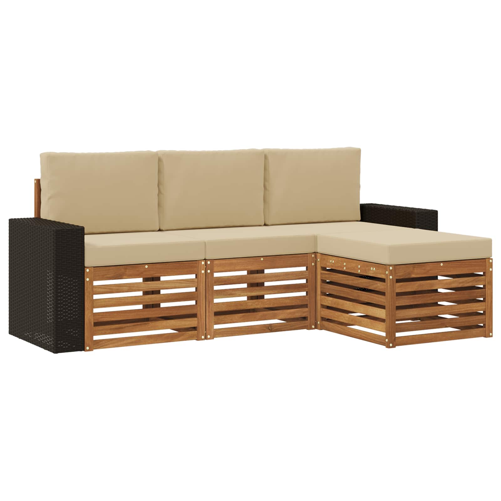 Ensemble de canapés d'extérieur 4 pc Naturel et Beige