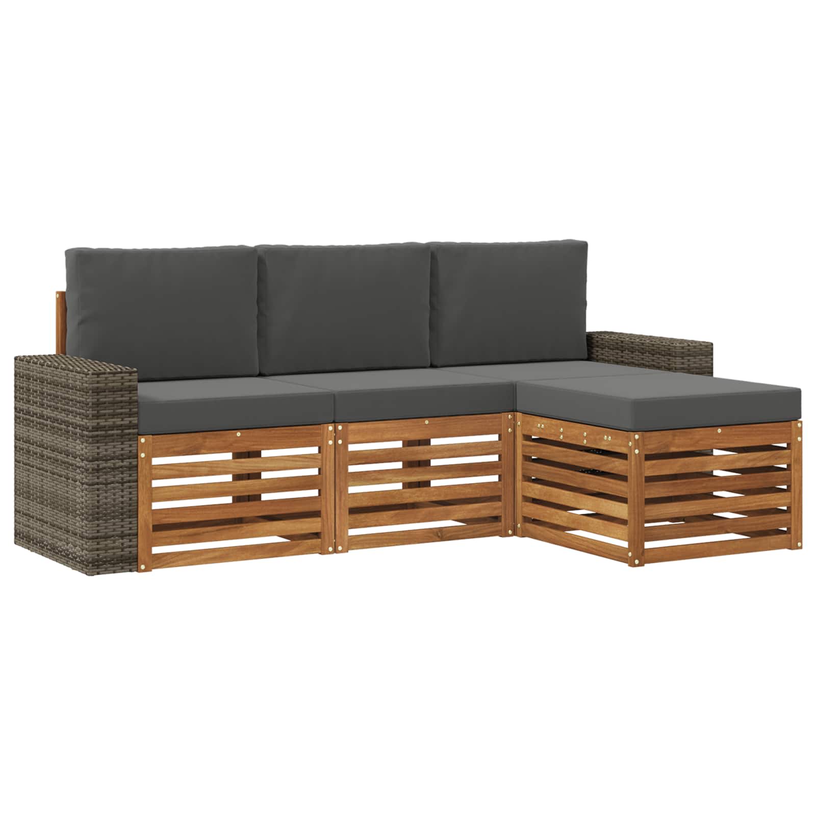 Ensemble de canapés d'extérieur 4 pcs Naturel et Anthracite - XIOS