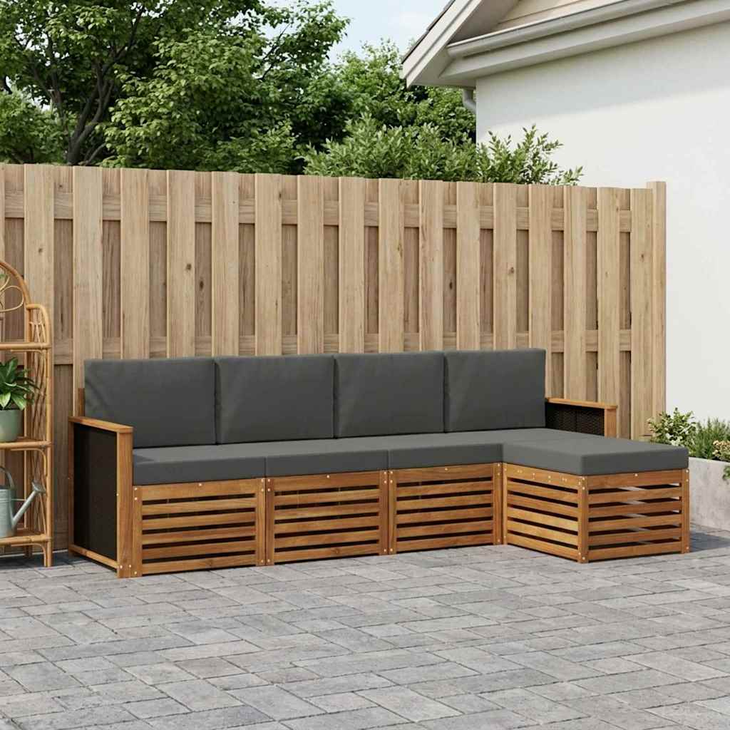 Ensemble de canapés d'extérieur 5 pcs Naturel et Anthracite - XIOS