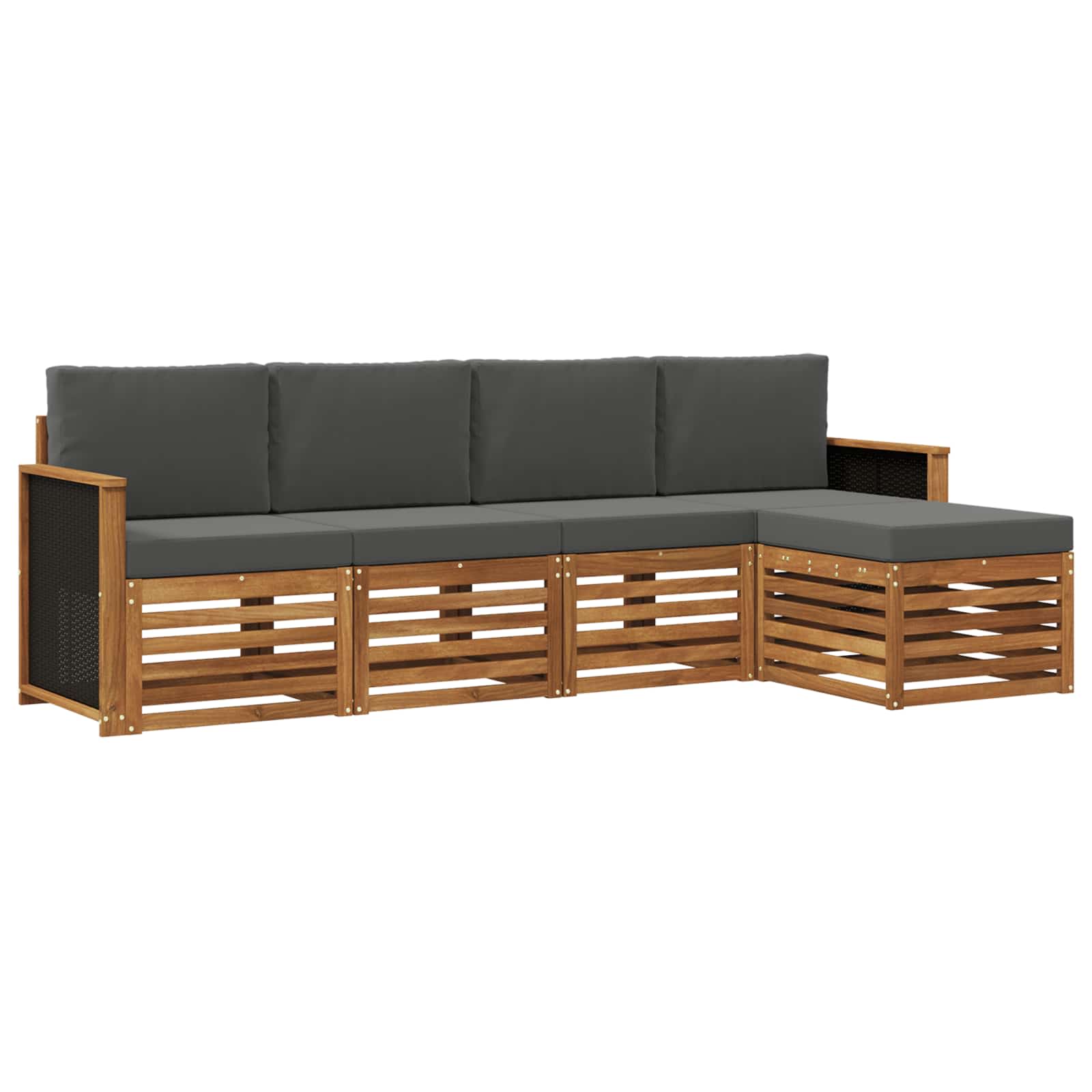 Ensemble de canapés d'extérieur 5 pcs Naturel et Anthracite - XIOS