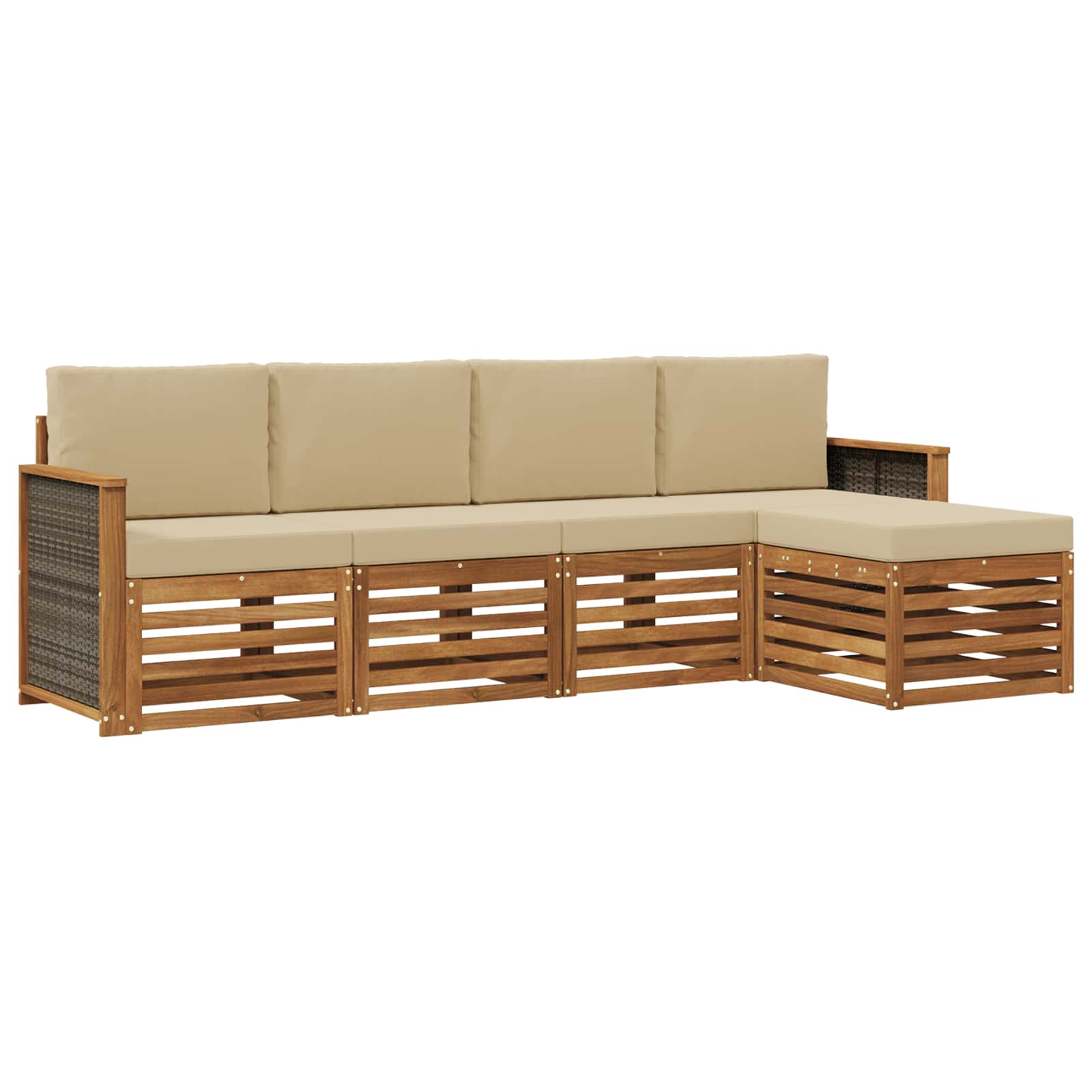 Ensemble de canapés d'extérieur 5 pcs Naturel et Beige - XIOS